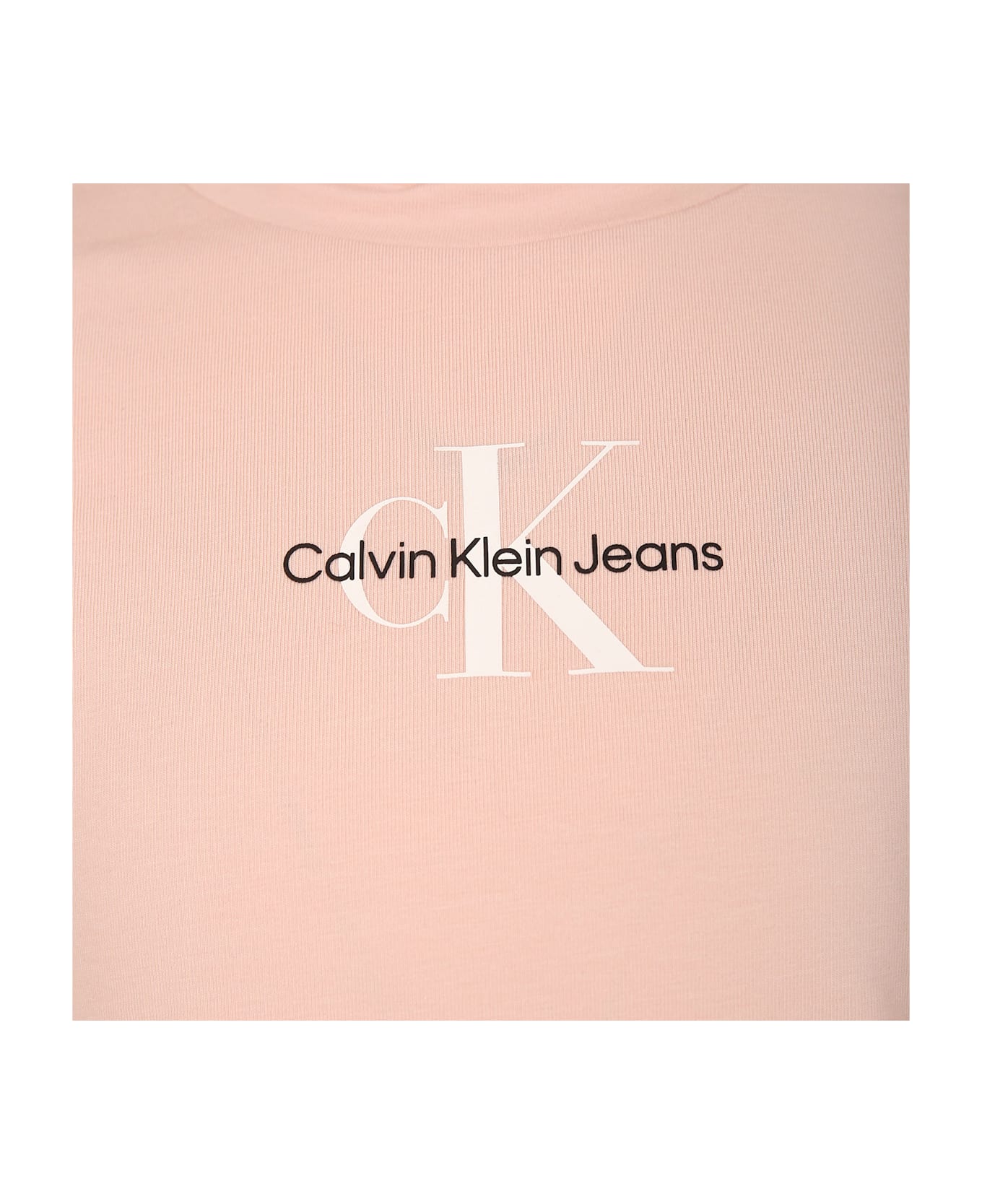 Calvin Klein Pink Turtleneck For Girl With Logo - Pink