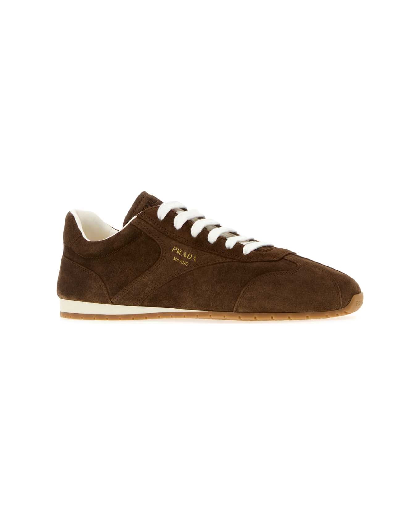 Prada Brown Suede Sneakers - CACAO
