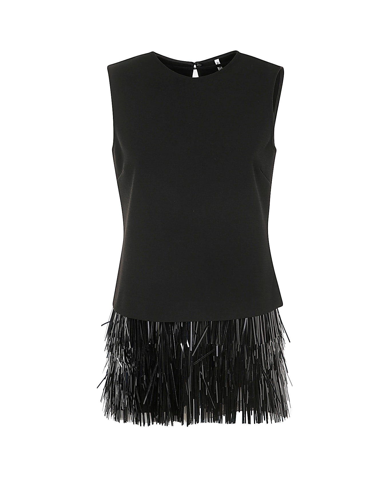 Liviana Conti Fringes Blouse - Black タンクトップ