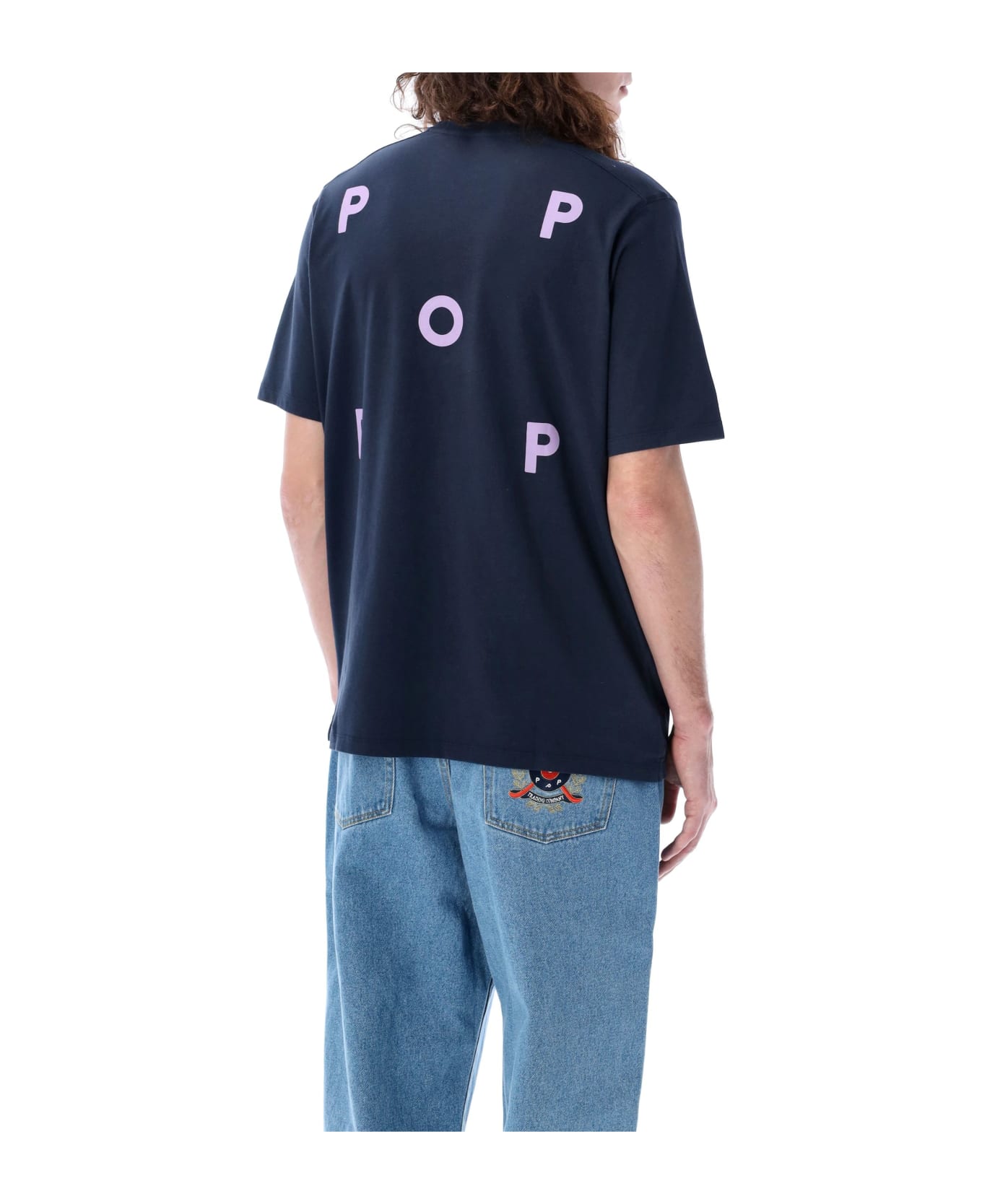 Pop Trading Company Pop Logo T-shirt - NAVY シャツ