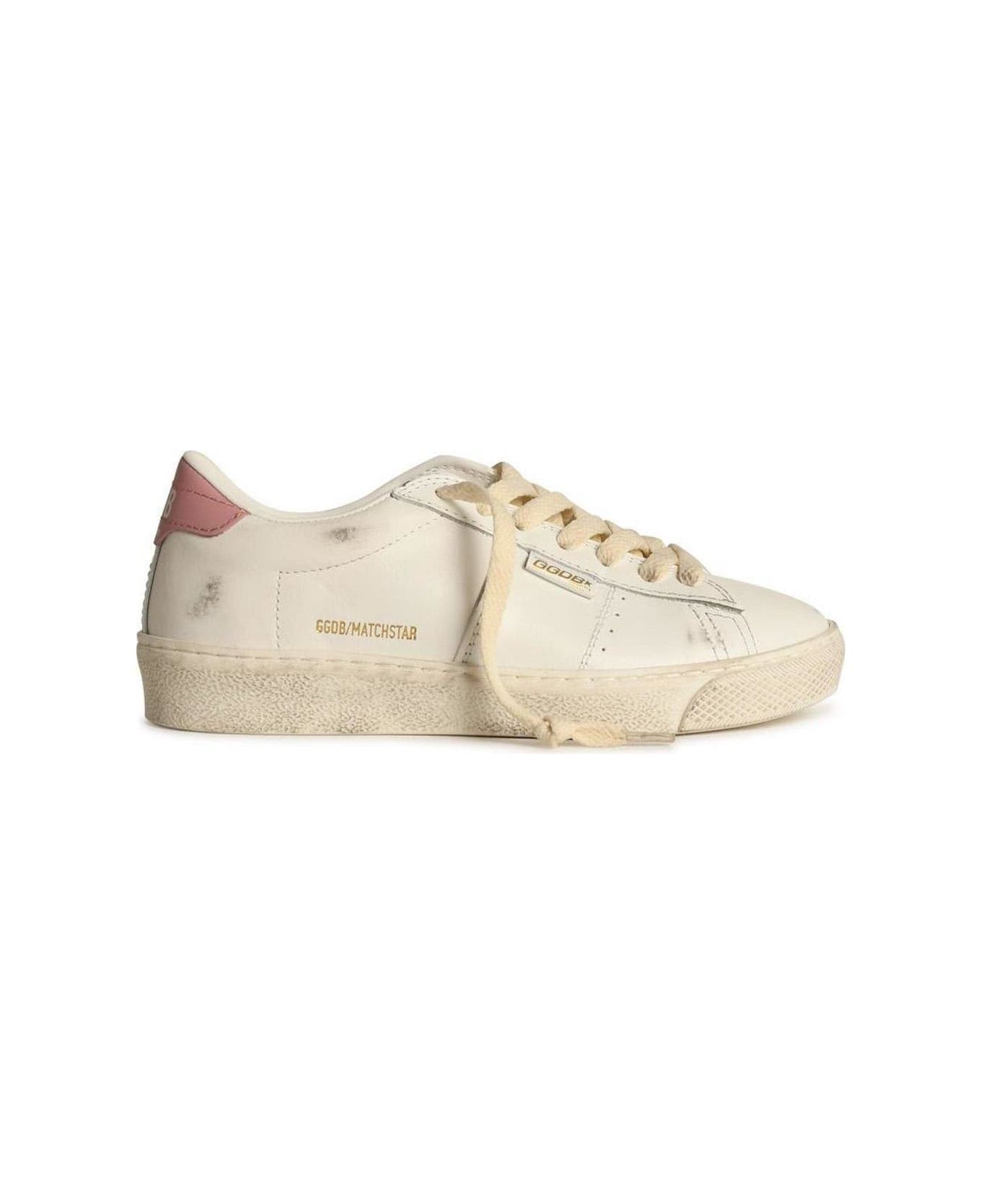 Golden Goose Matchstar Lowtop Sneakers - OPTIC WHITE ANTIQUE PINK