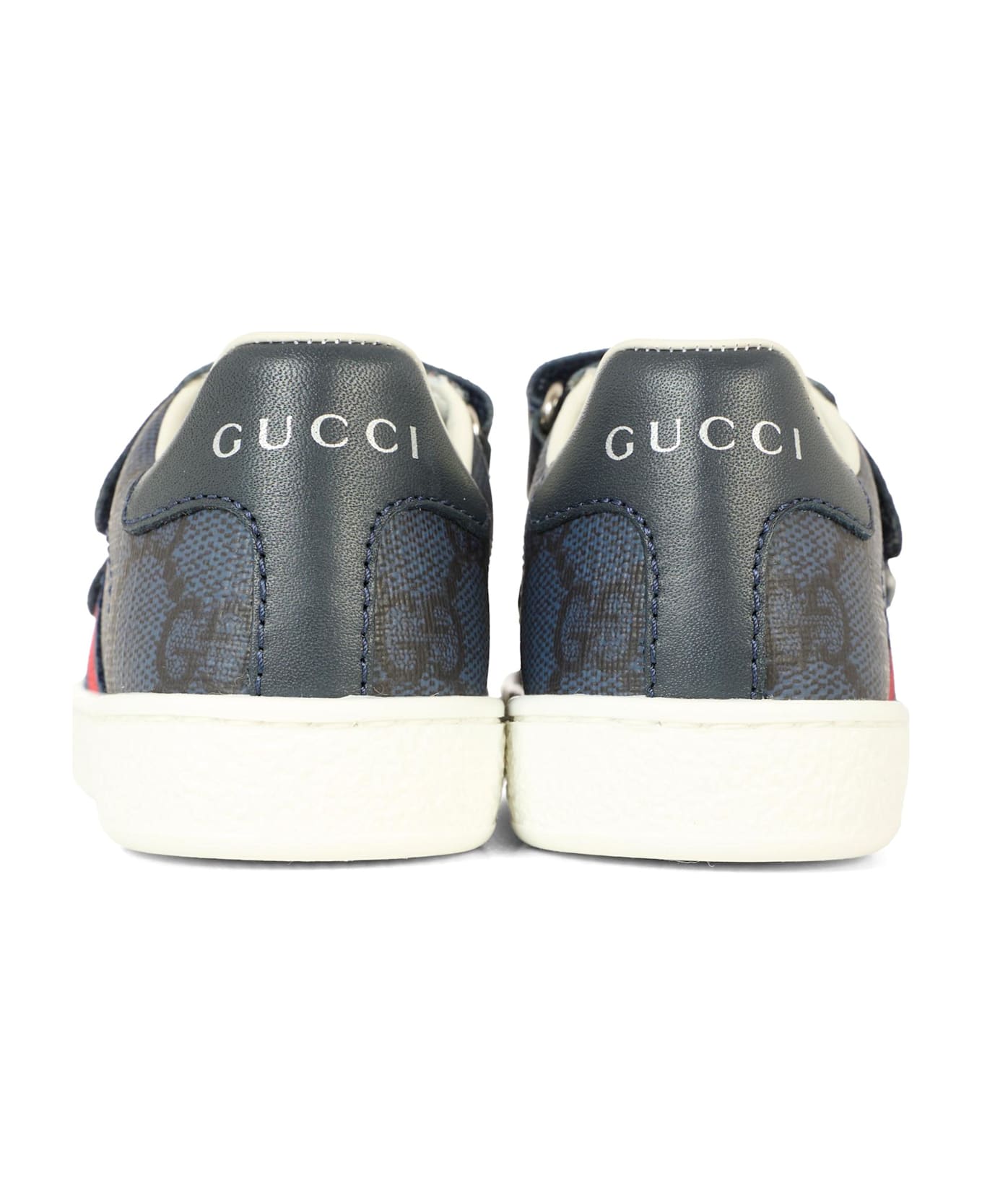 Gucci Blue Ace Sneakers For Kids With Web Detail - Blue