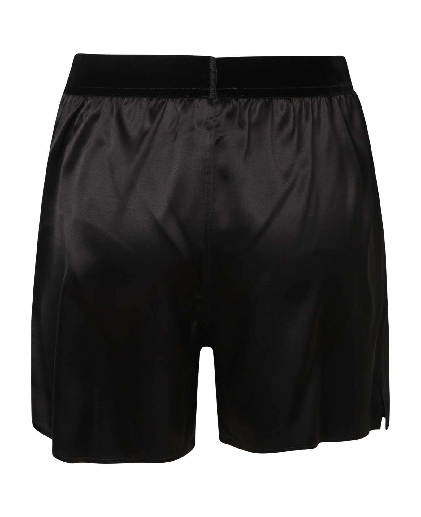 Tom Ford Black Silk Satin Pj Shorts - Black