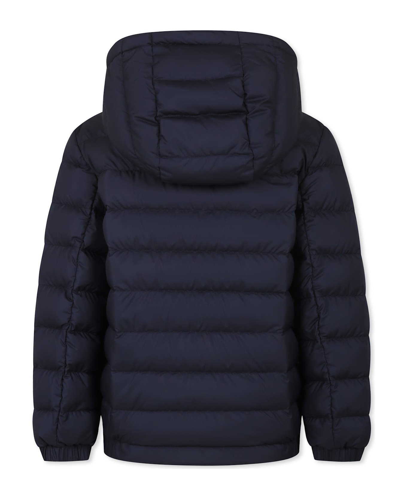 Moncler Blue Donvar Down Jacket For Boy With Logo - Blue
