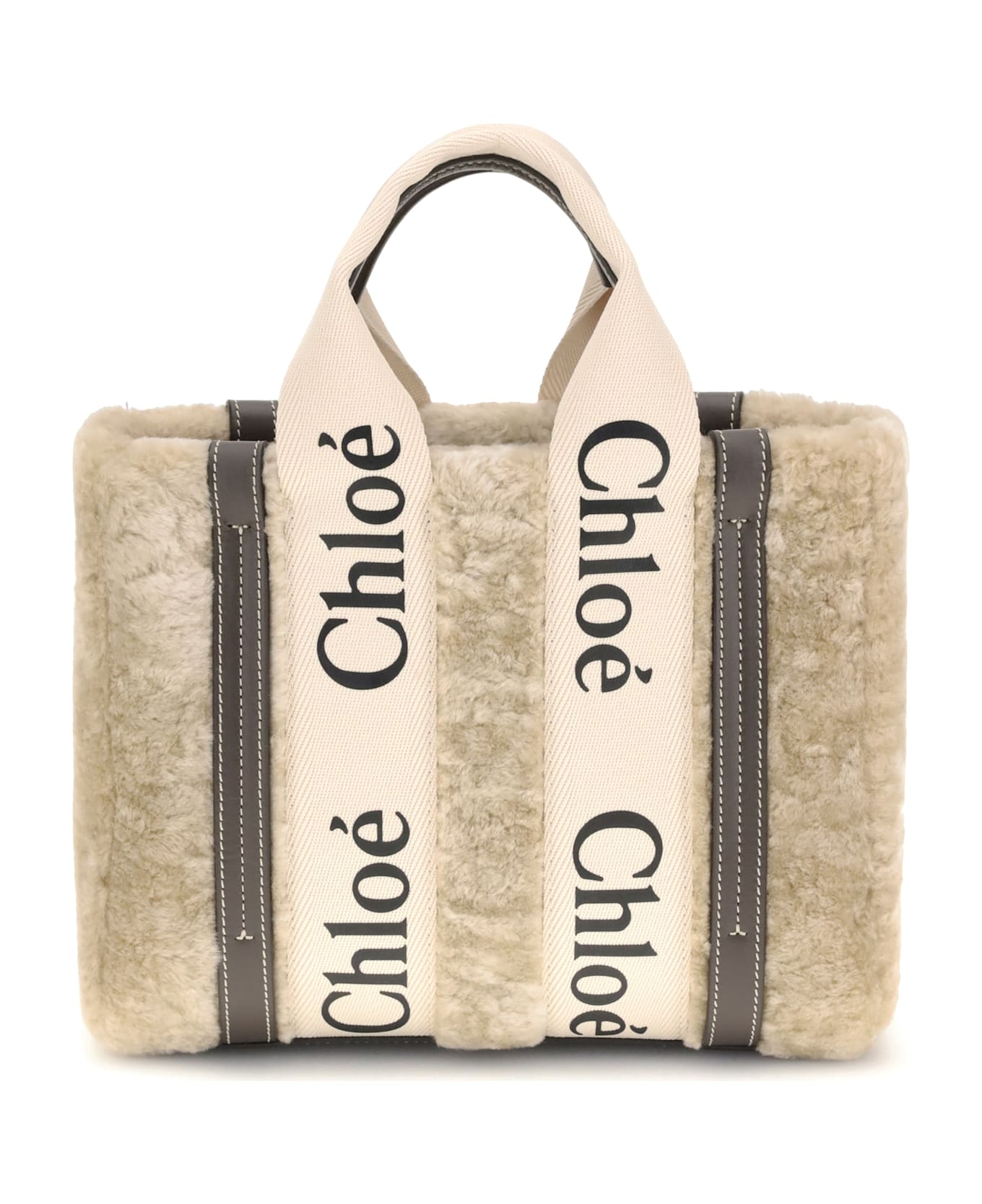 Chloé Small Woody Shearling Tote Bag