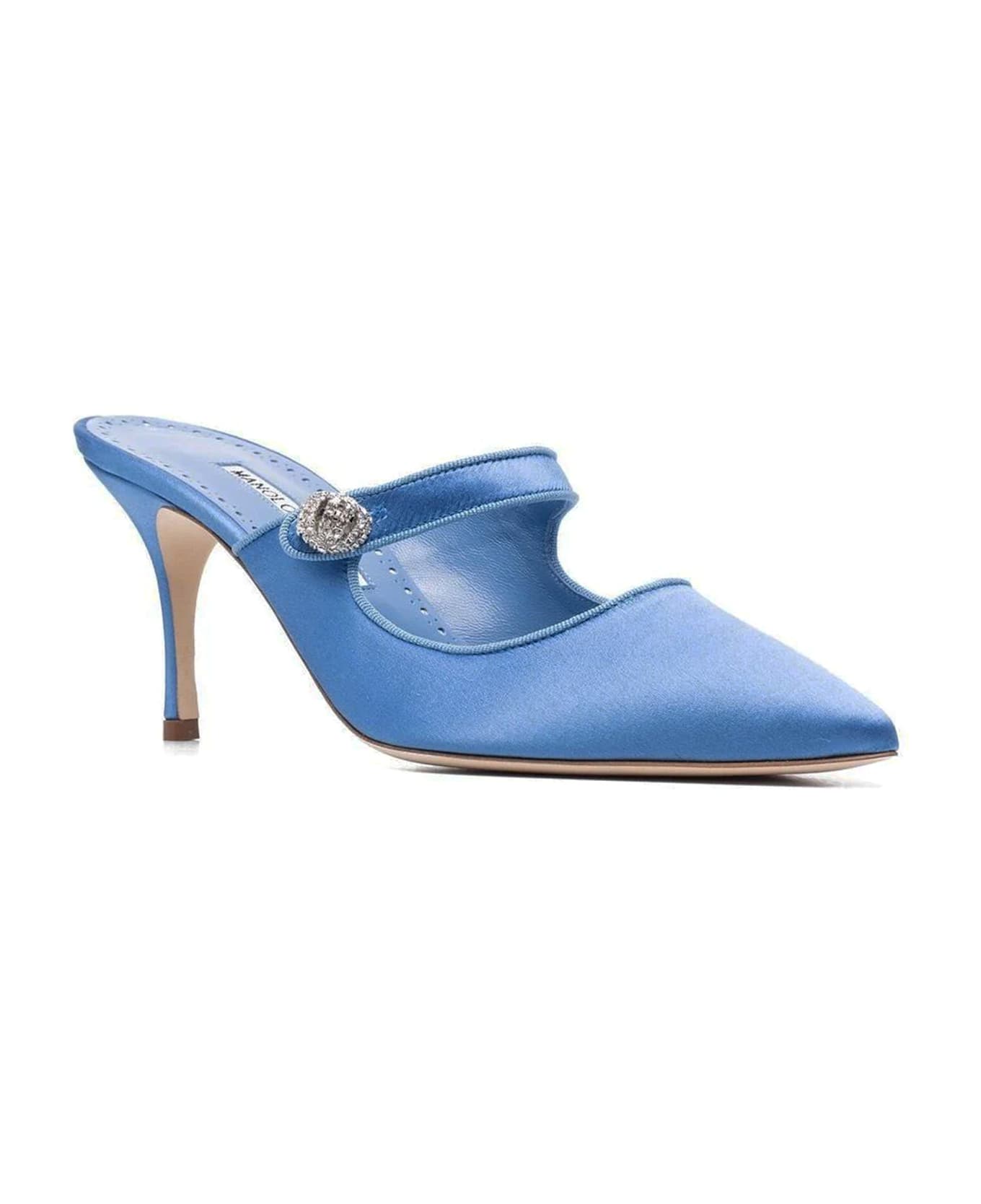 Manolo Blahnik Camparimu Jewel 070 Mules - Blue