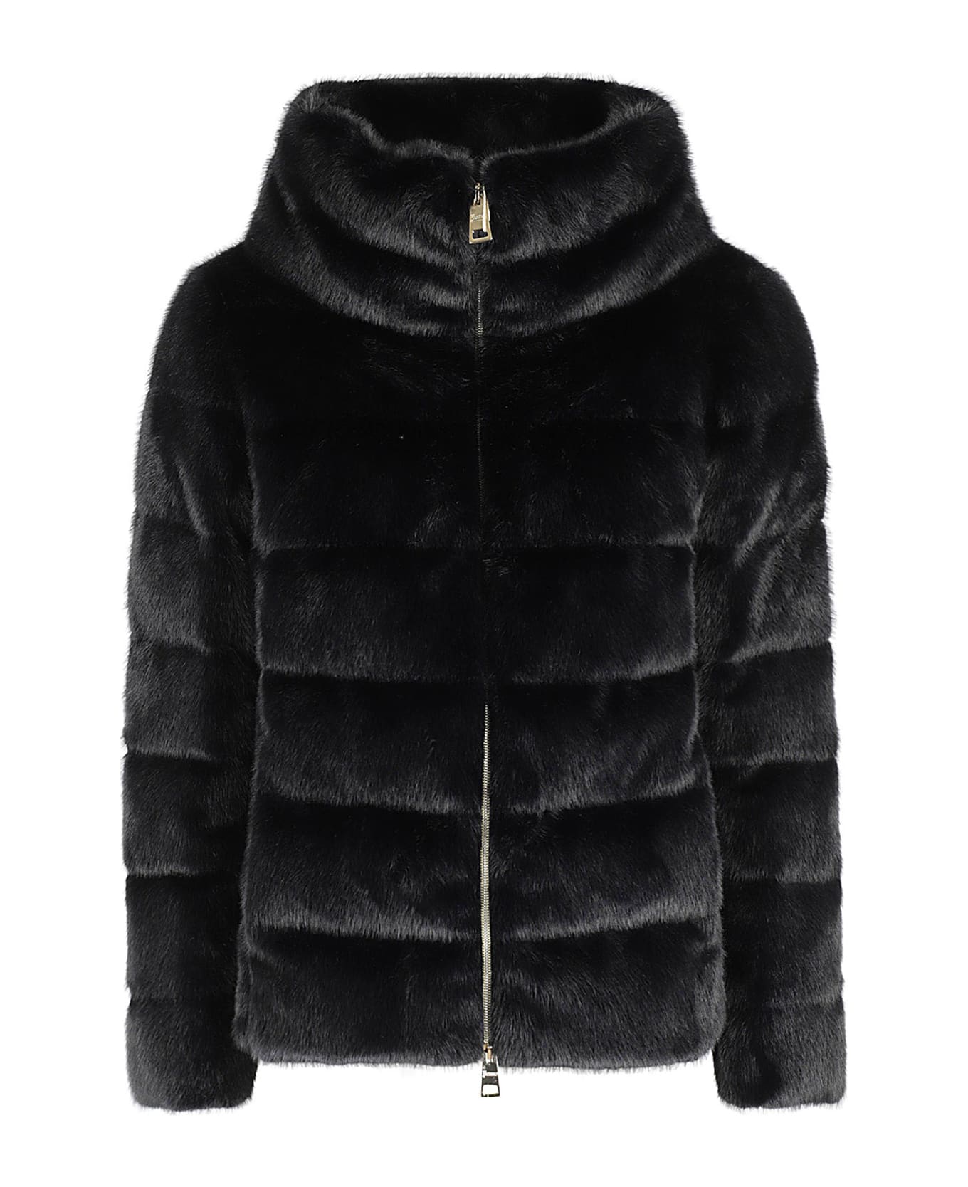 Herno Faux Fur Cape - Nero
