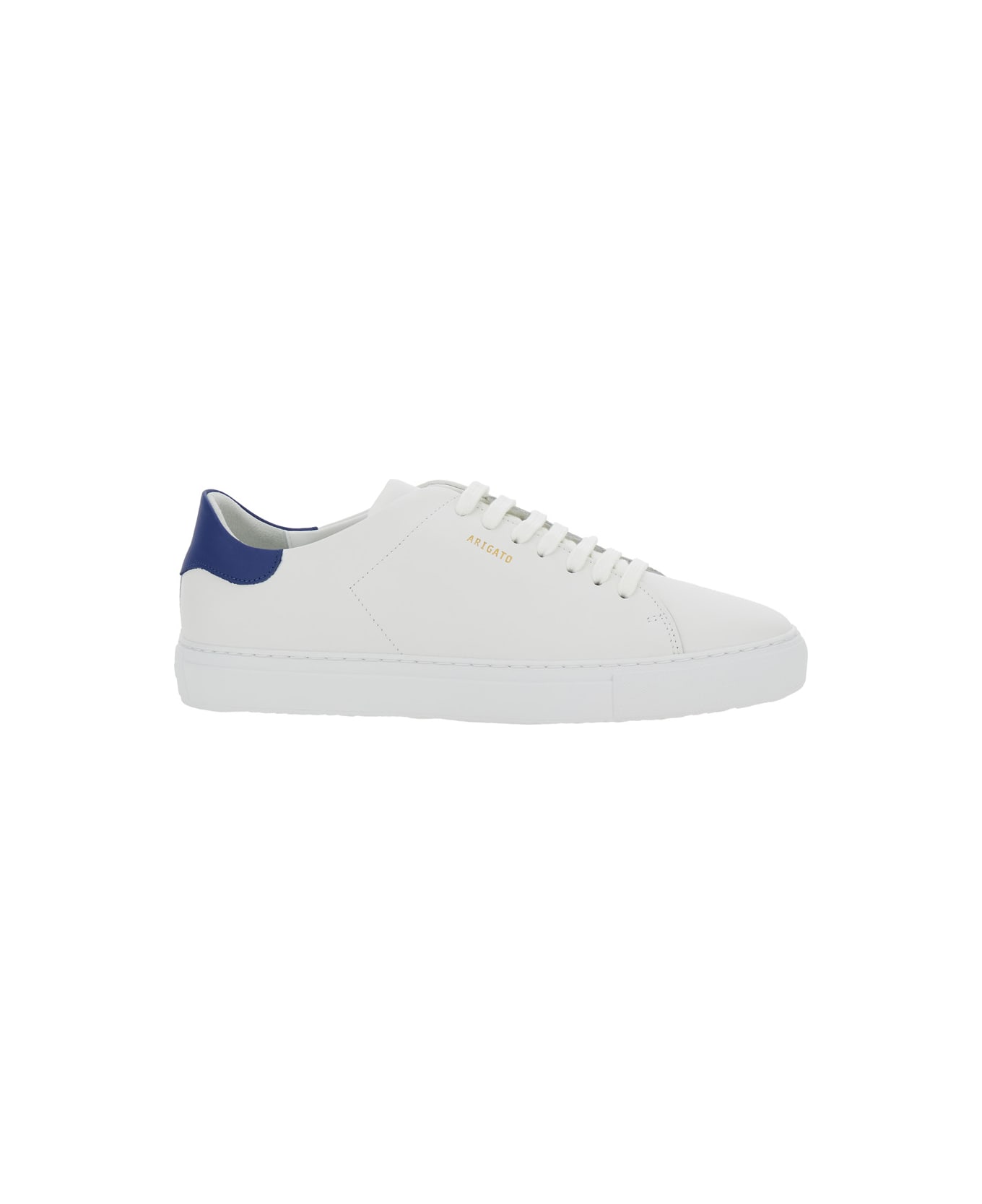 Axel Arigato 'clean 90' White Low Top Sneakers With Laminated Logo In Leather Man - White