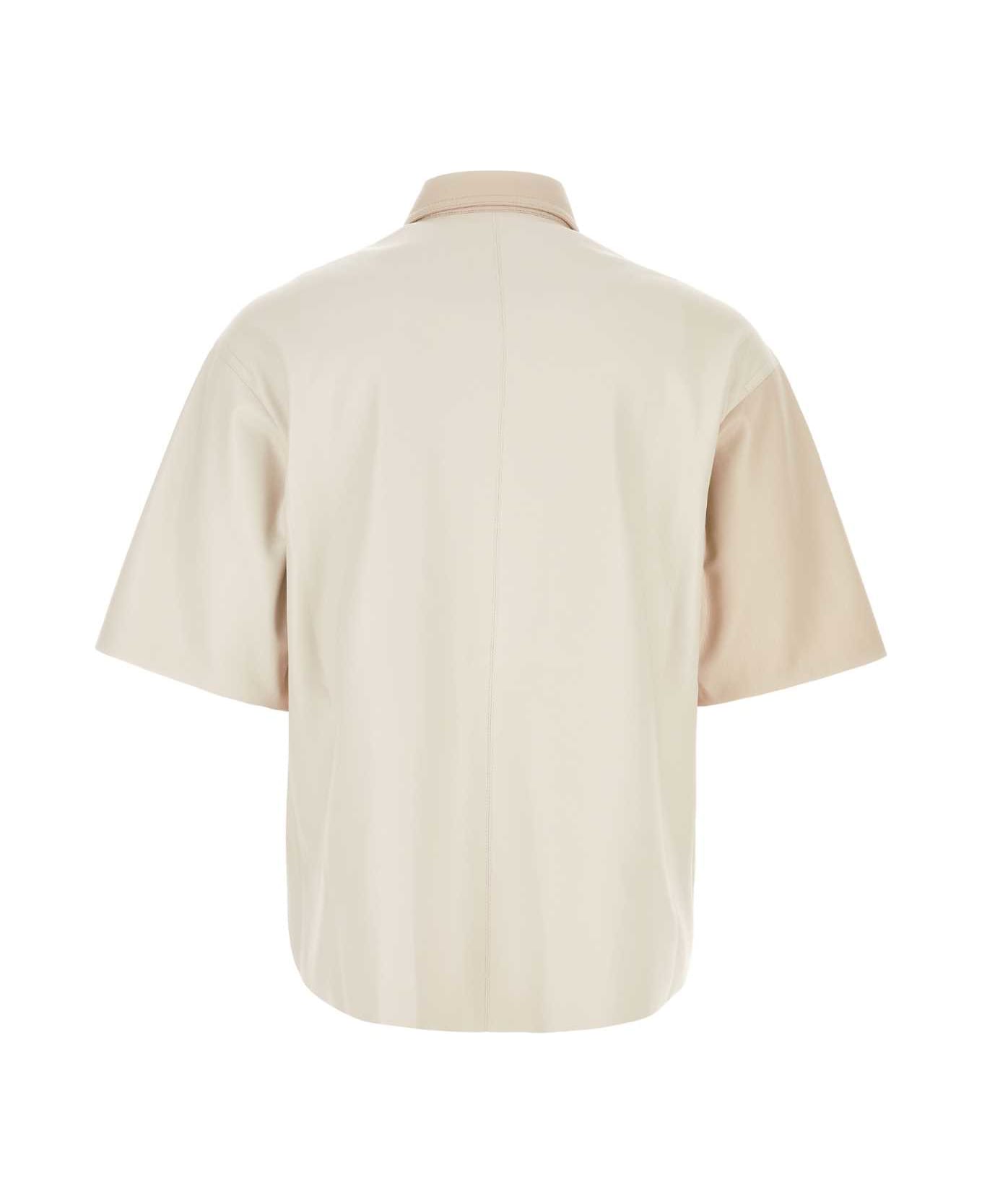 Nanushka Two-tone Synthetic Leather Shirt - OFFWHITECREME