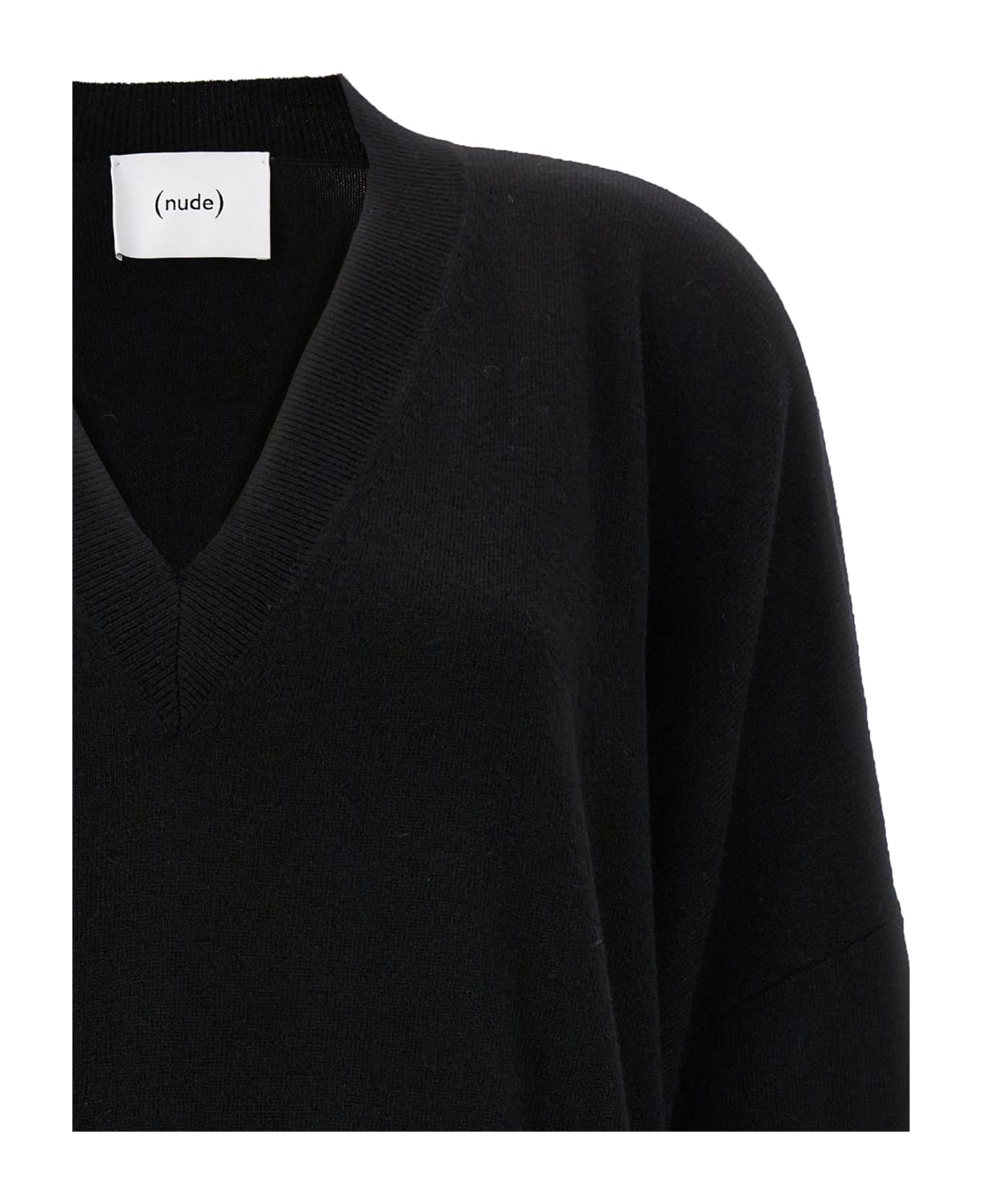 (nude) Oversize Sweater - Black  