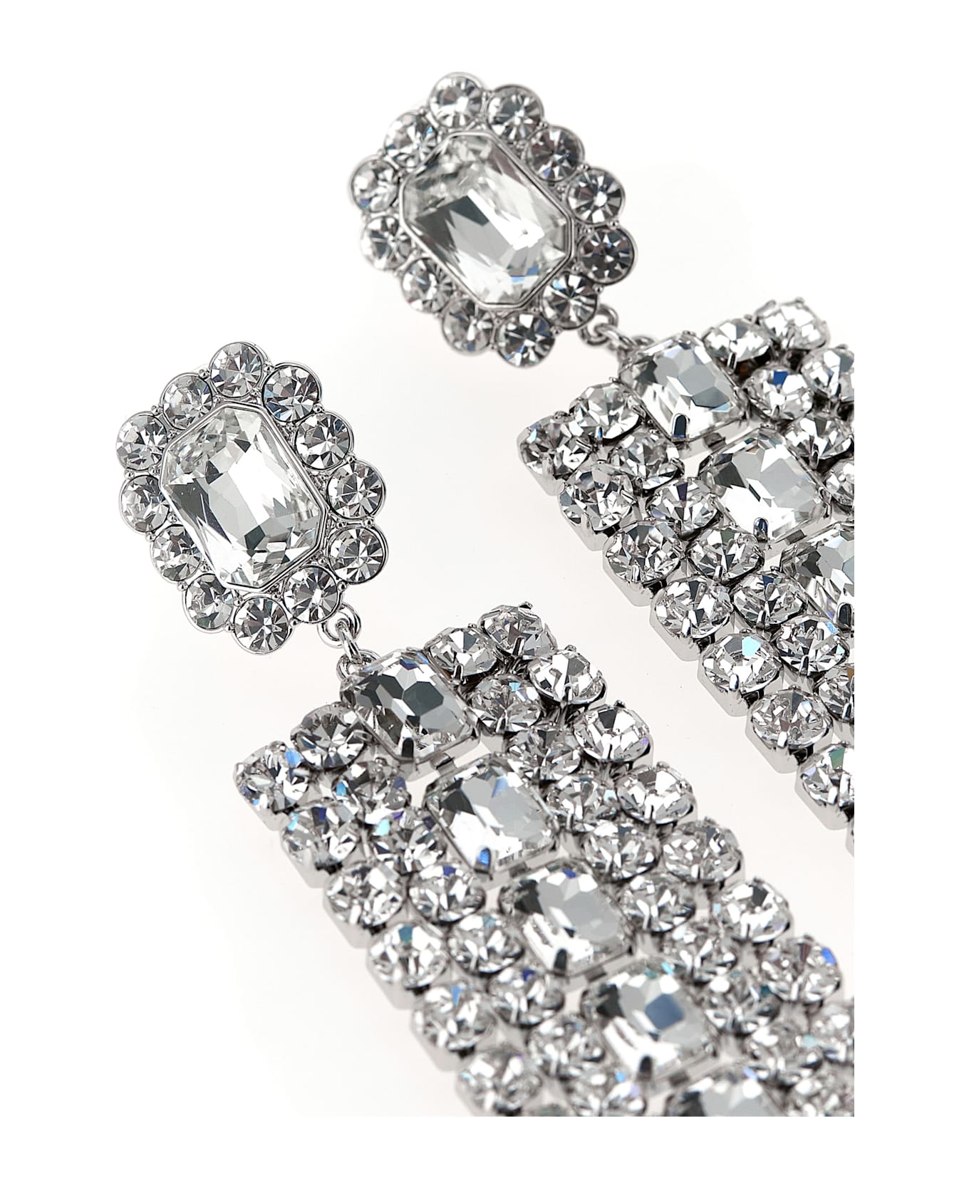 self-portrait 
multi Crystal Droplet
 Earrings - Silver