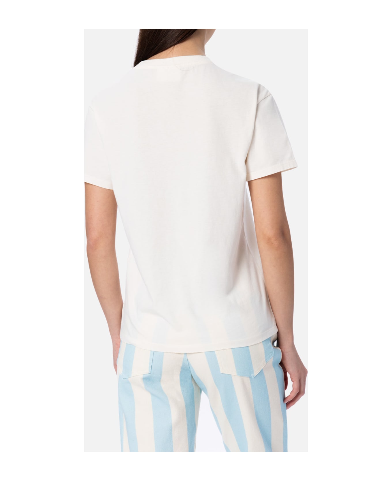 MC2 Saint Barth Woman Off-white Cotton Jersey Crewneck T-shirt Emilie - WHITE