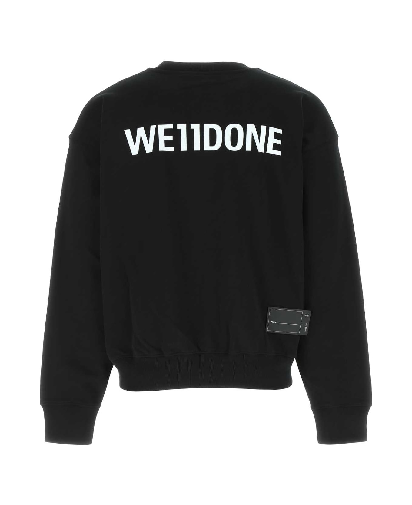 WE11 DONE Black Cotton Oversize Sweatshirt - BK