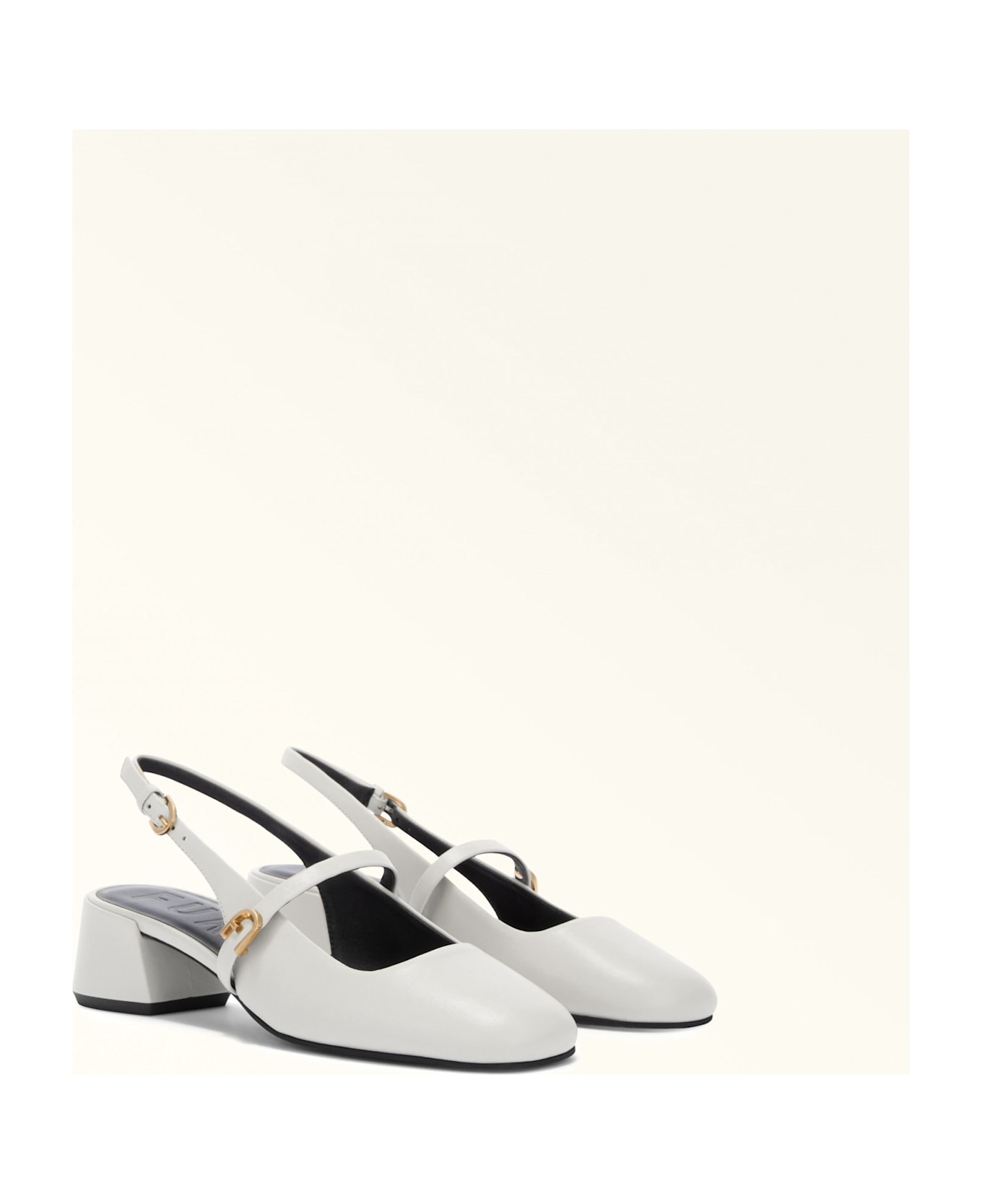 Furla Mary Jane Shoes In Marshmallow Color Leather - Marshmallow