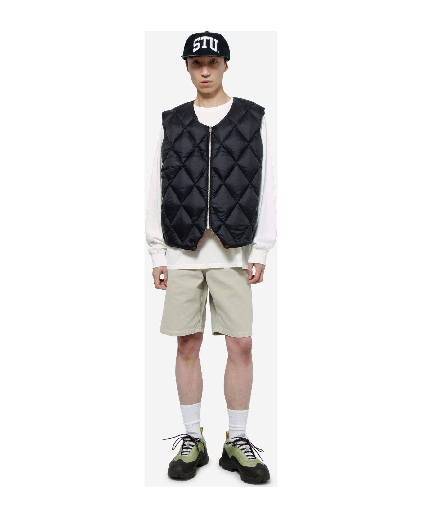 Stussy Reversible Quilted Vest - brown