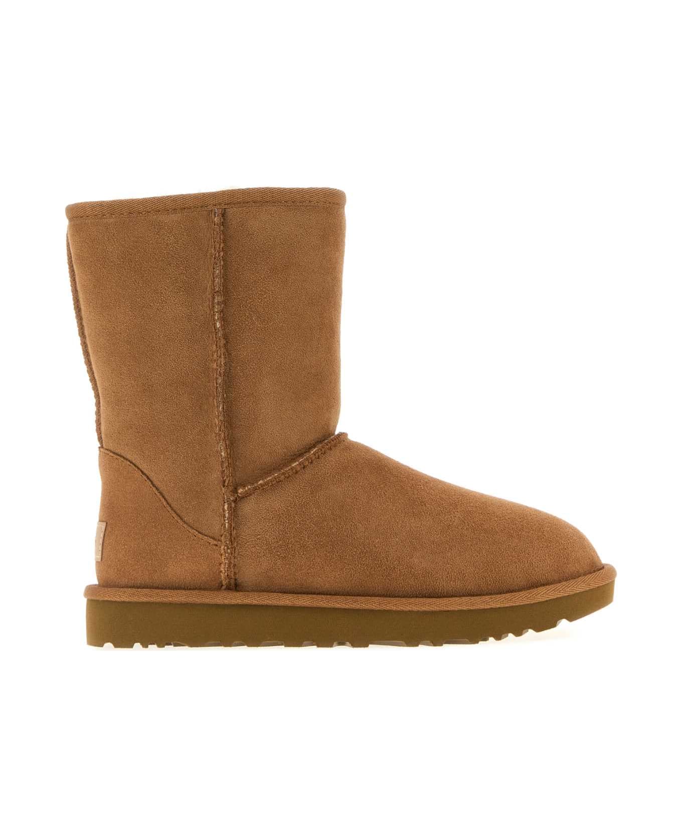 UGG Camel Suede Classic Short Ii Ankle Boots - CHESTNUT