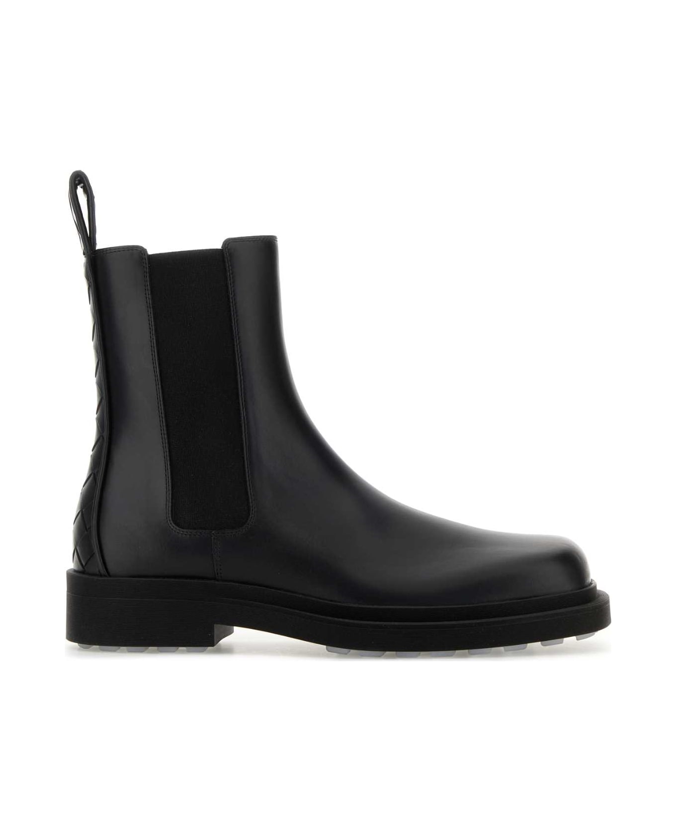 Bottega Veneta Black Leather Chelsea Ben Ankle Boots - Black