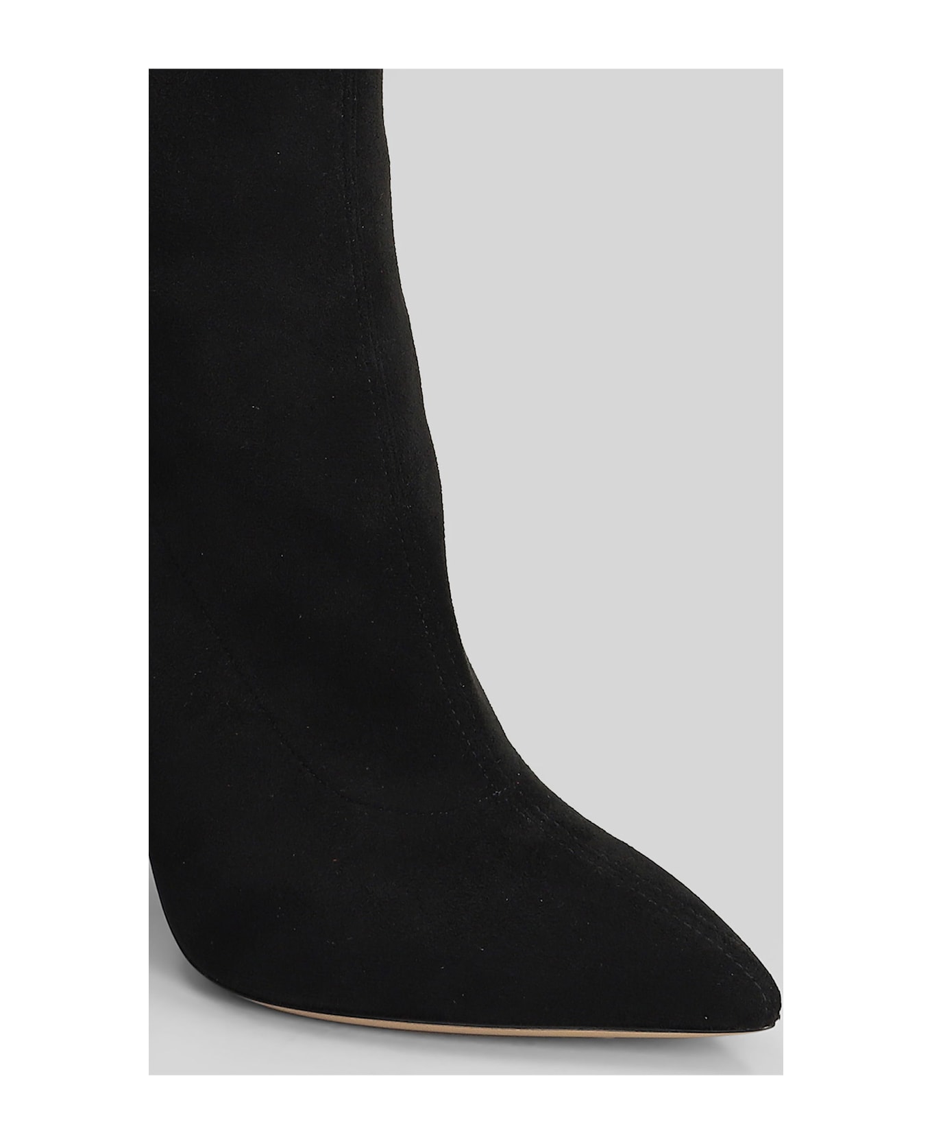 Casadei Blade Stretch High Heels Ankle Boots In Black Suede - black