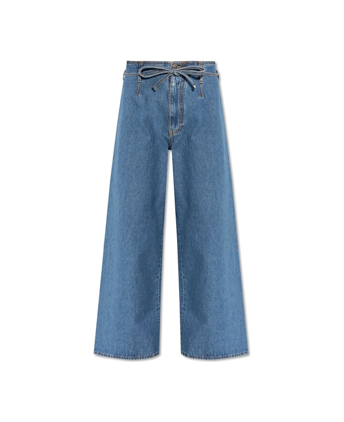 Etro Belt Detailed Culotte Jeans - DENIM