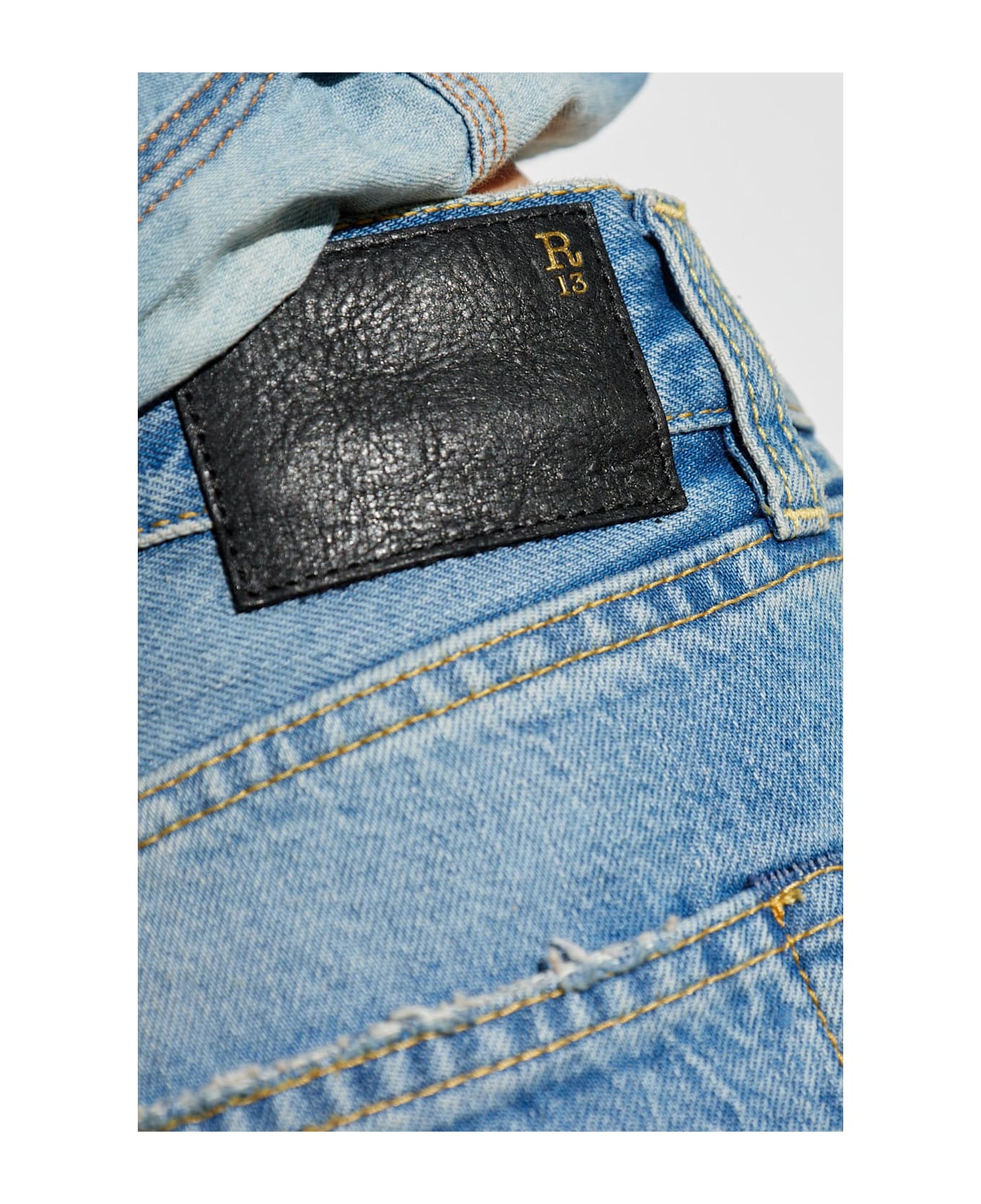 R13 Jeans With Logo - A Merrin Blue