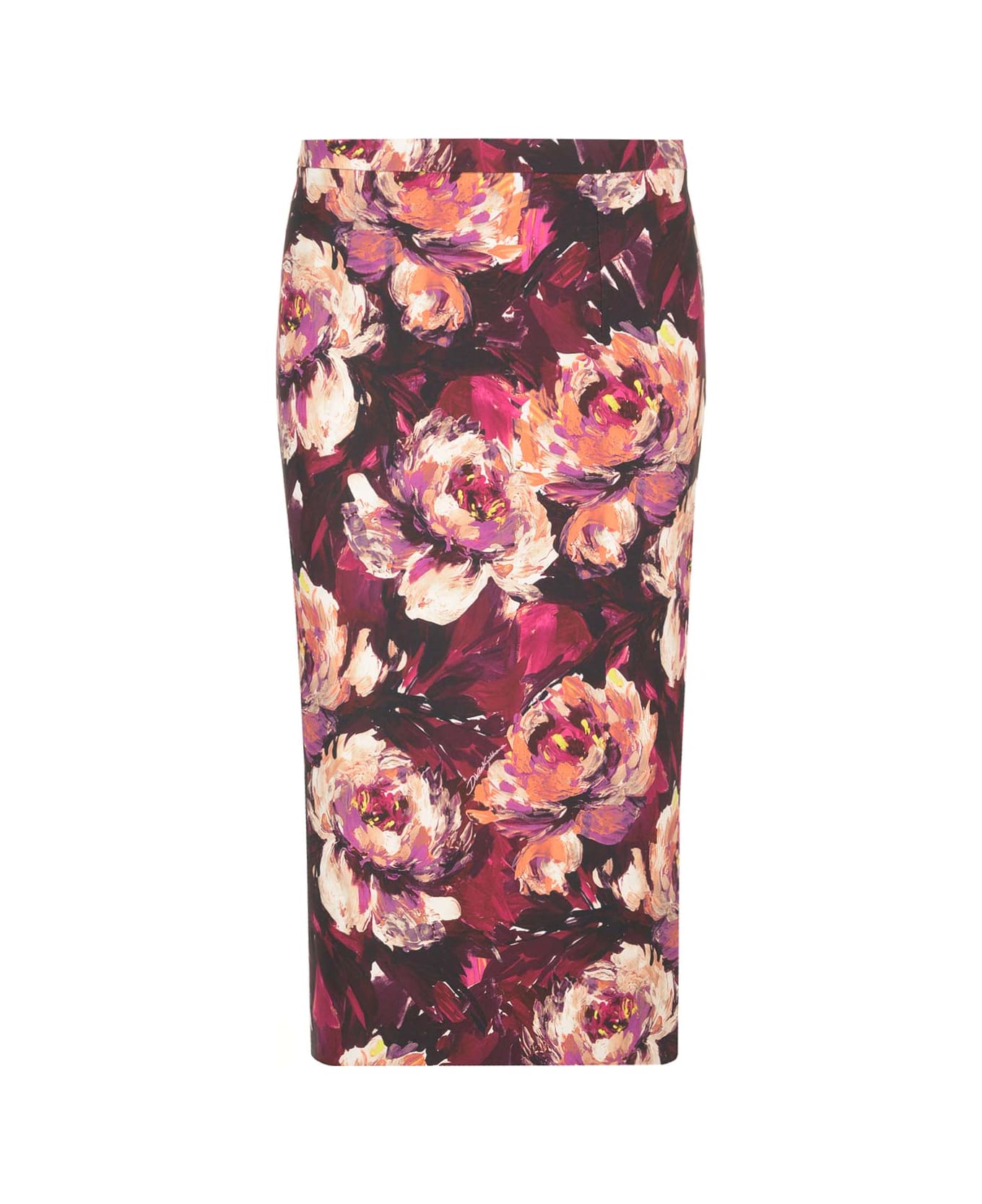 Dolce & Gabbana Peony Print Skirt - Multicolor