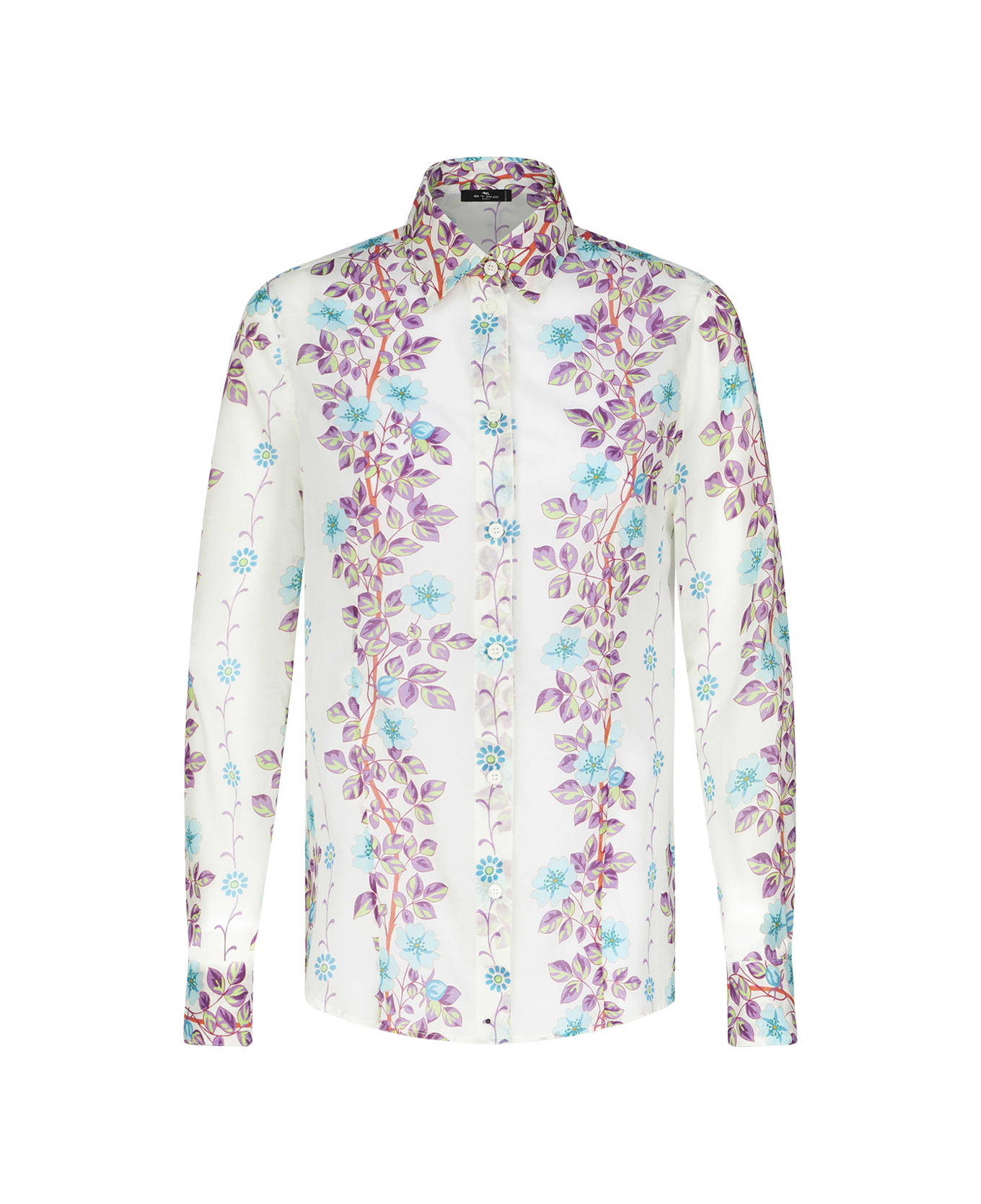 Etro White Shirt With Placed Floral Print - White