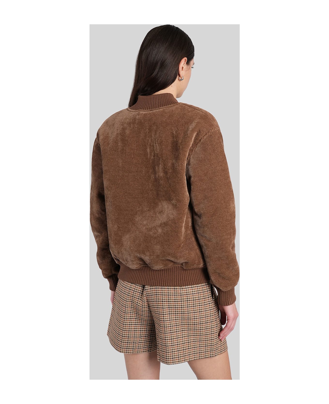 MC2 Saint Barth Celia Cordue Bomber Jacket In Brown Polyester - brown