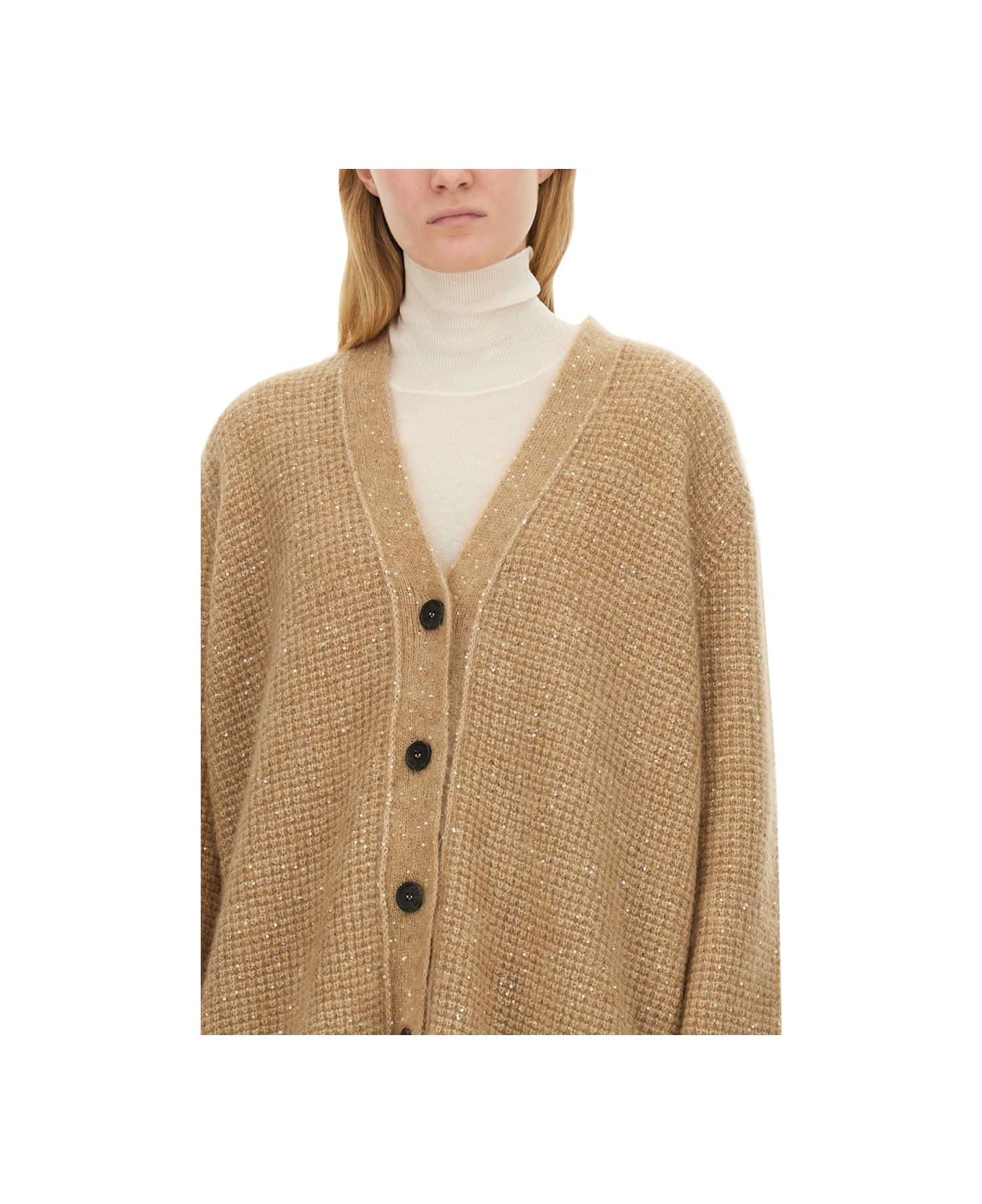 Fabiana Filippi Wool Cardigan - BEIGE