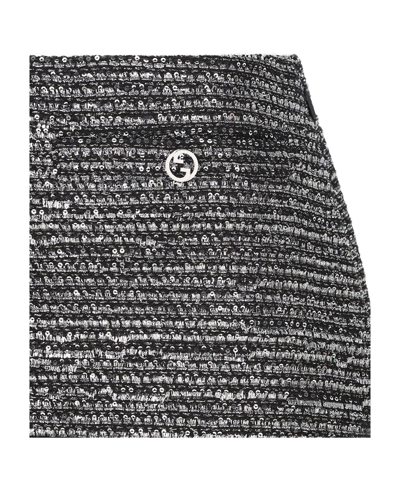 Gucci Tweed Mini Skirt - Black Silver