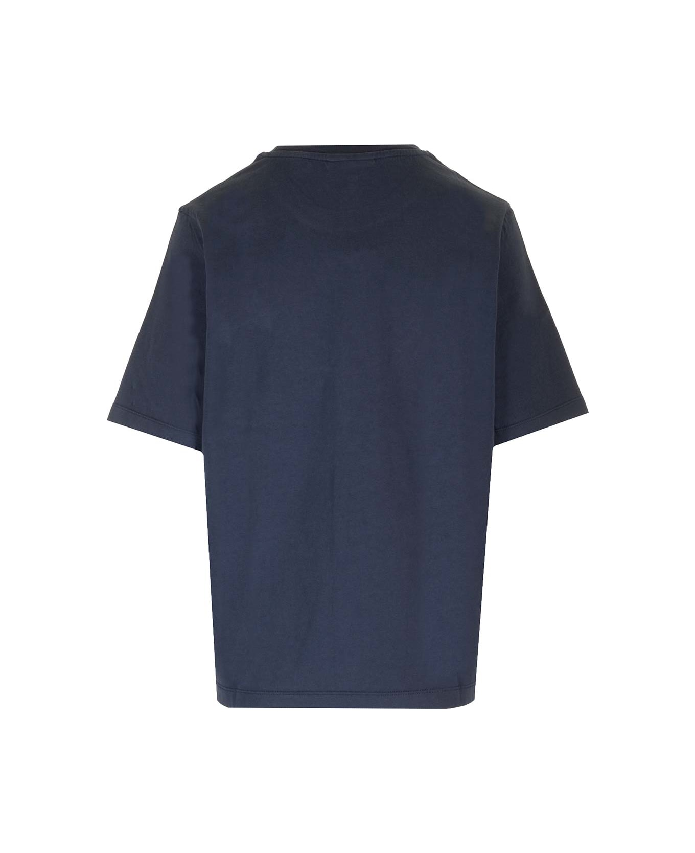 Maison Kitsuné Blue T-shirt With Speedy Fox Patch - Ink Blue