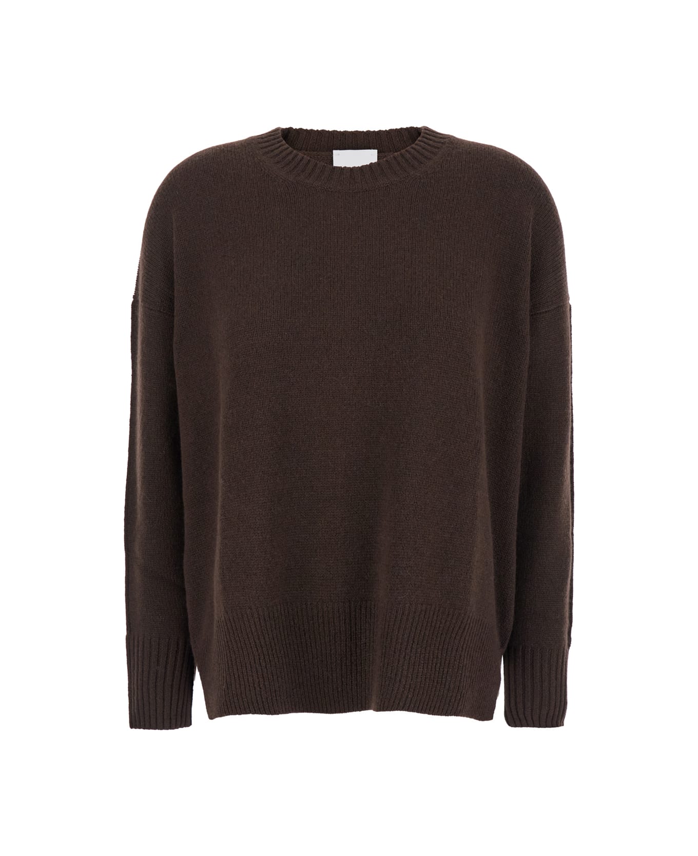 Allude Brown Crewneck Sweater In Cashmere Woman - Brown