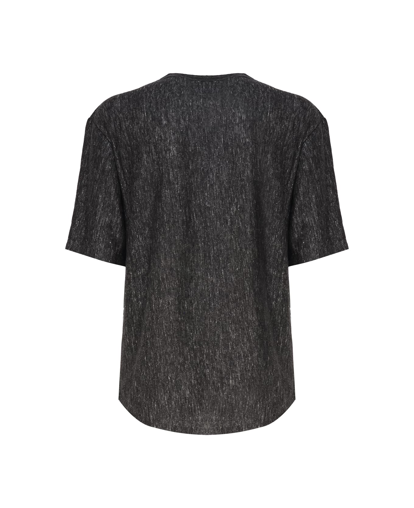 Pinko T-shirt In Fluid Linen - Black