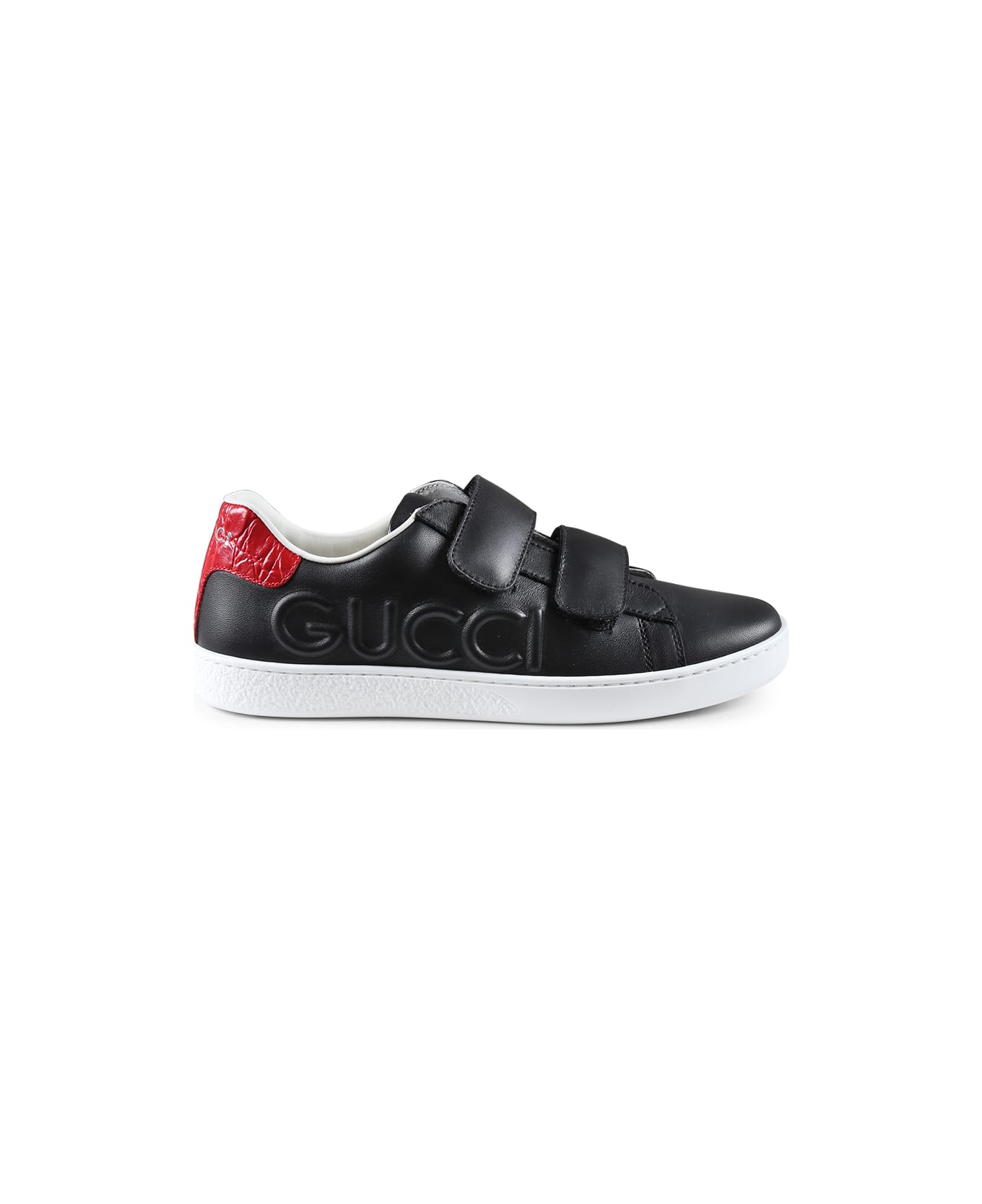 Gucci Black Ace Sneakers For Kids With Logo - Black