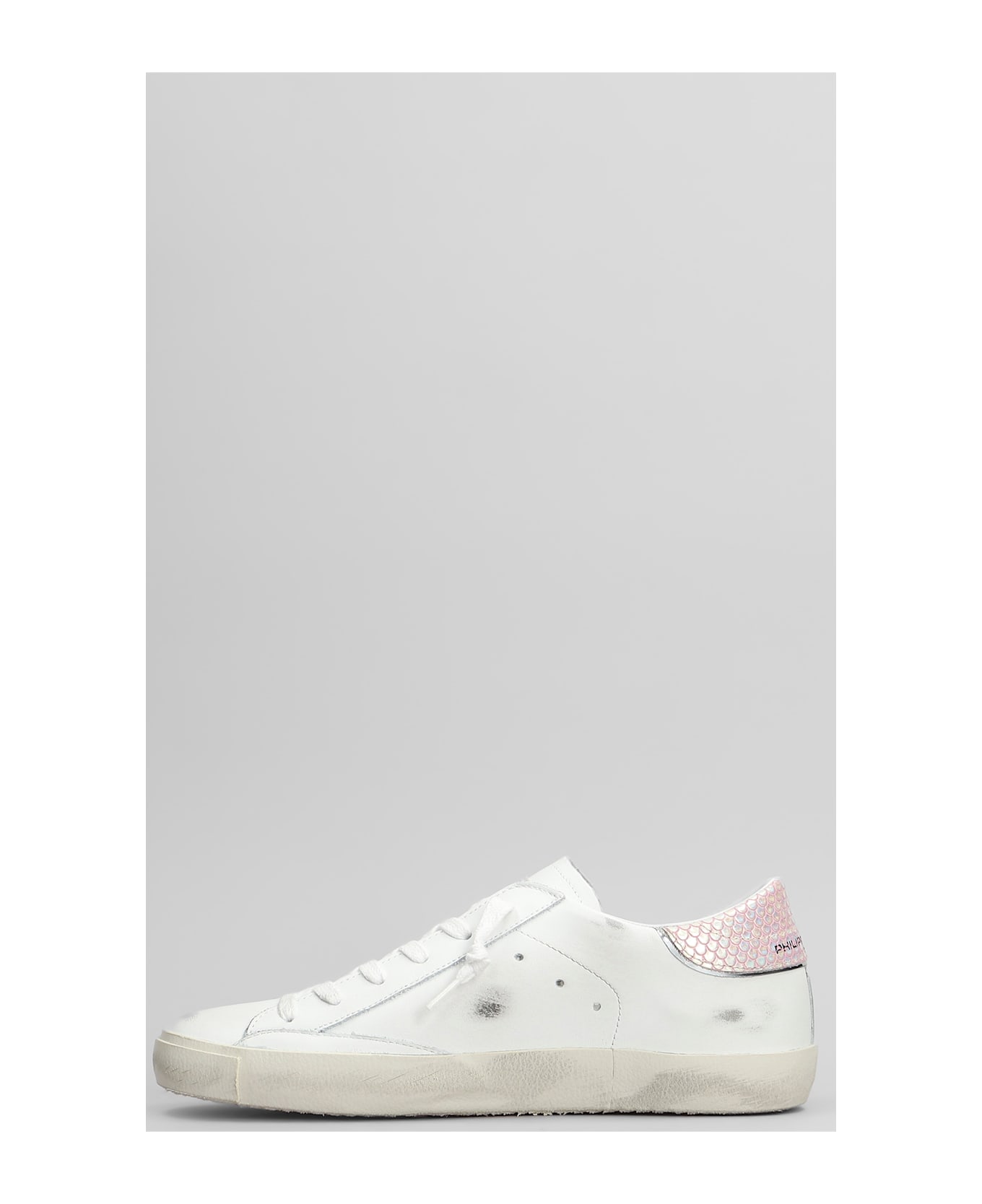 Philippe Model Prsx Low Sneakers In White Leather - white