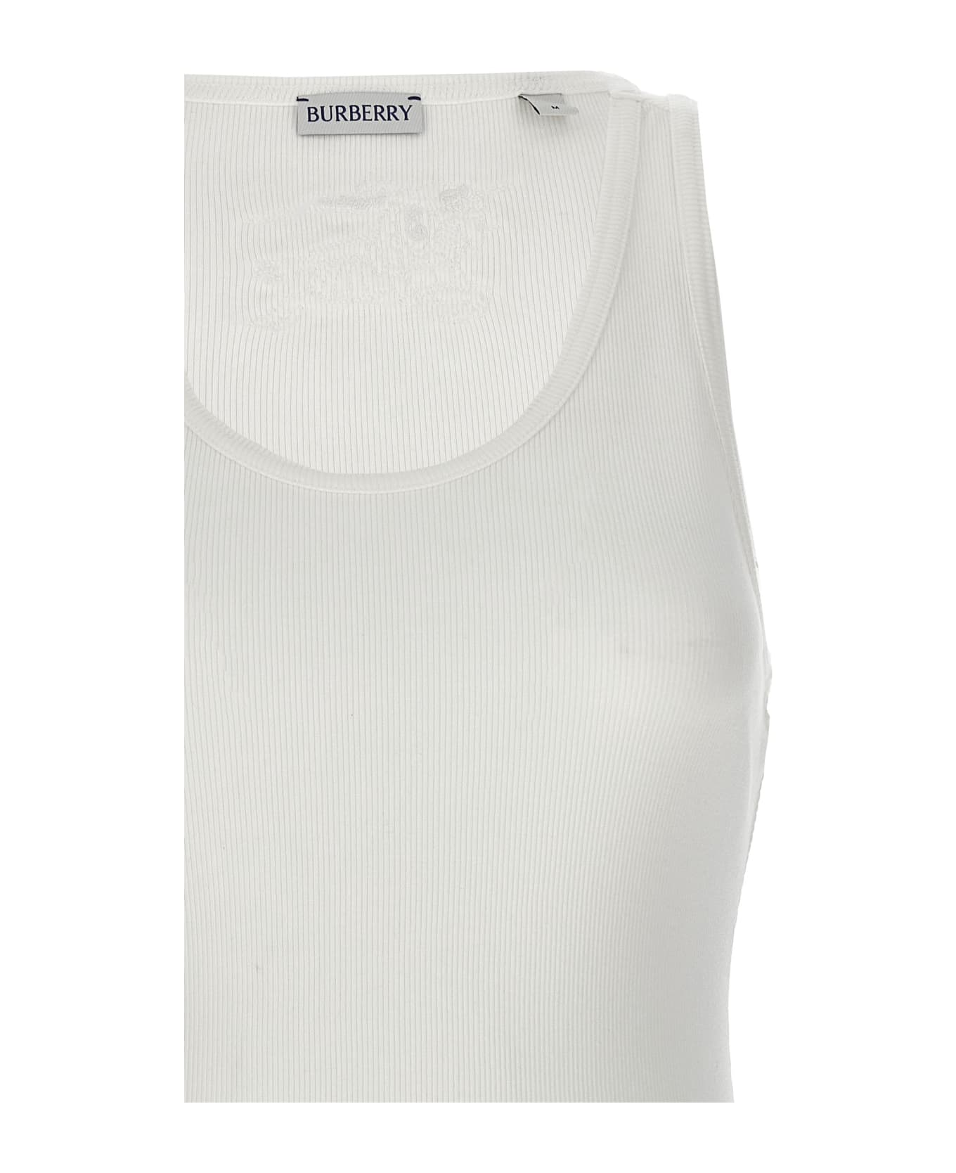Burberry technical Logo Embroidery Tank Top - White