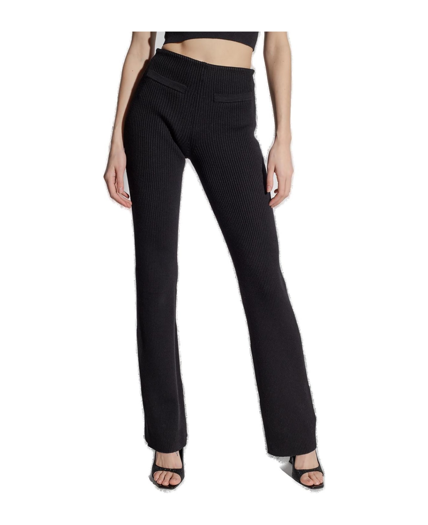 Saint Laurent Low Waisted Ribbed Flared Pants