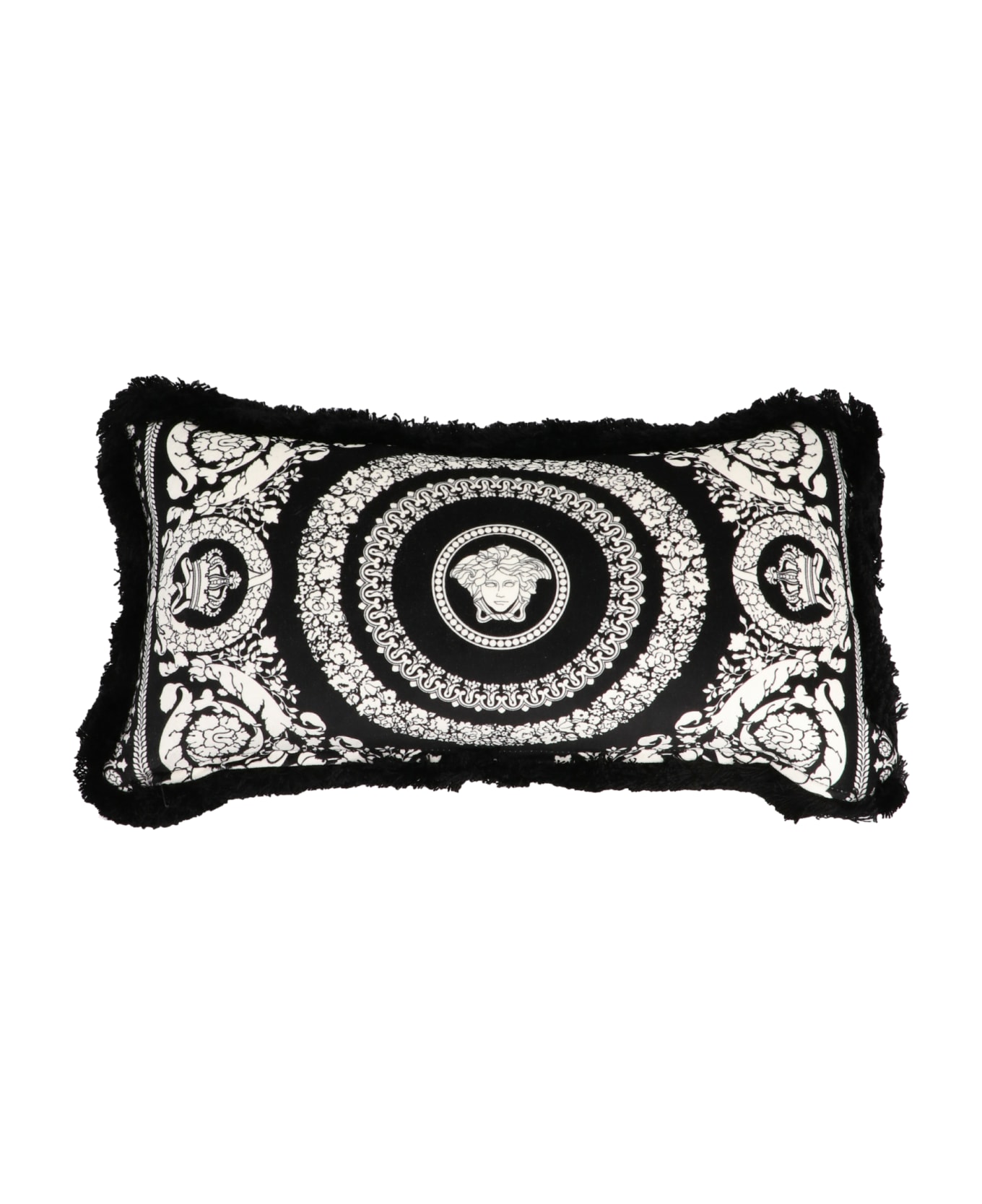 Versace 'barocco Foulard' Cushion - White/Black