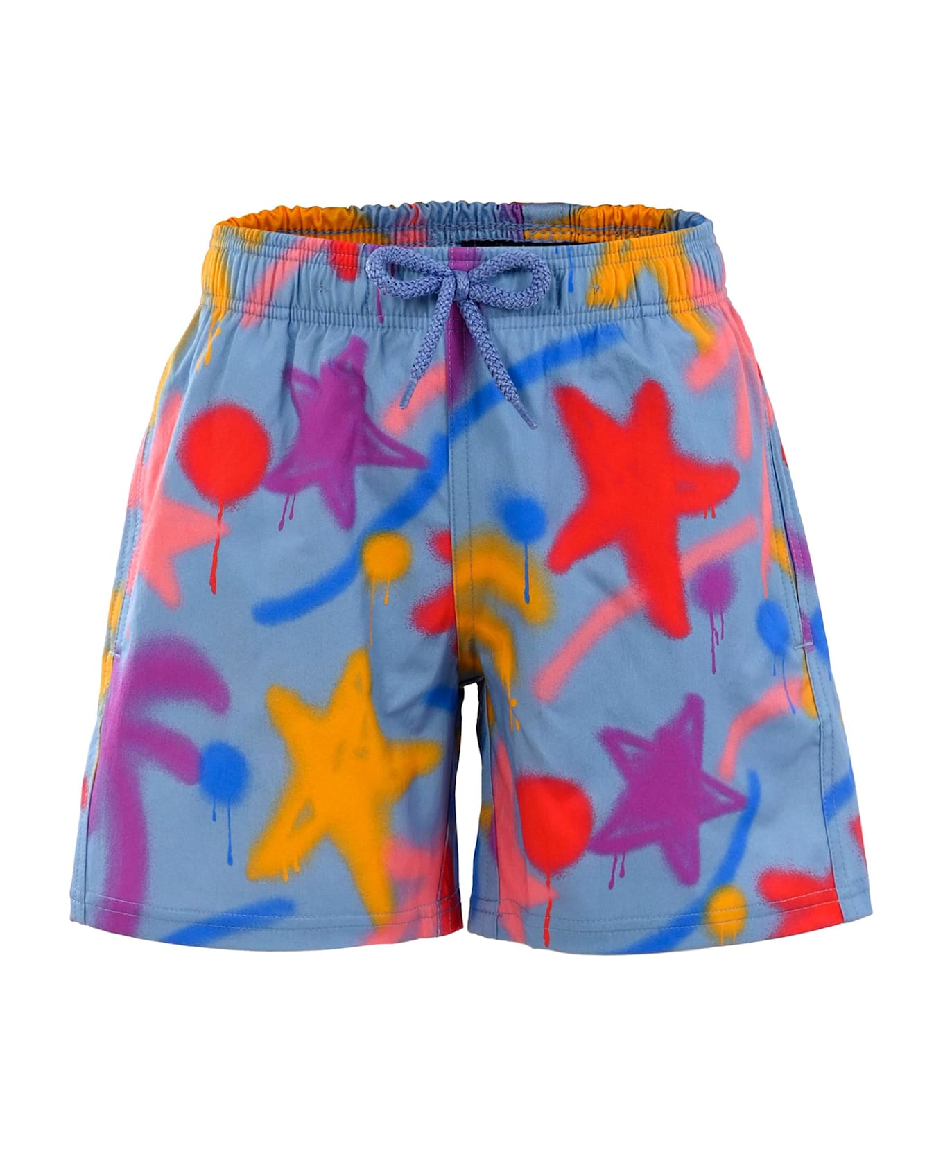 Palm Angels Light Blue Swim Shorts For Boy With Palma - Light Blue