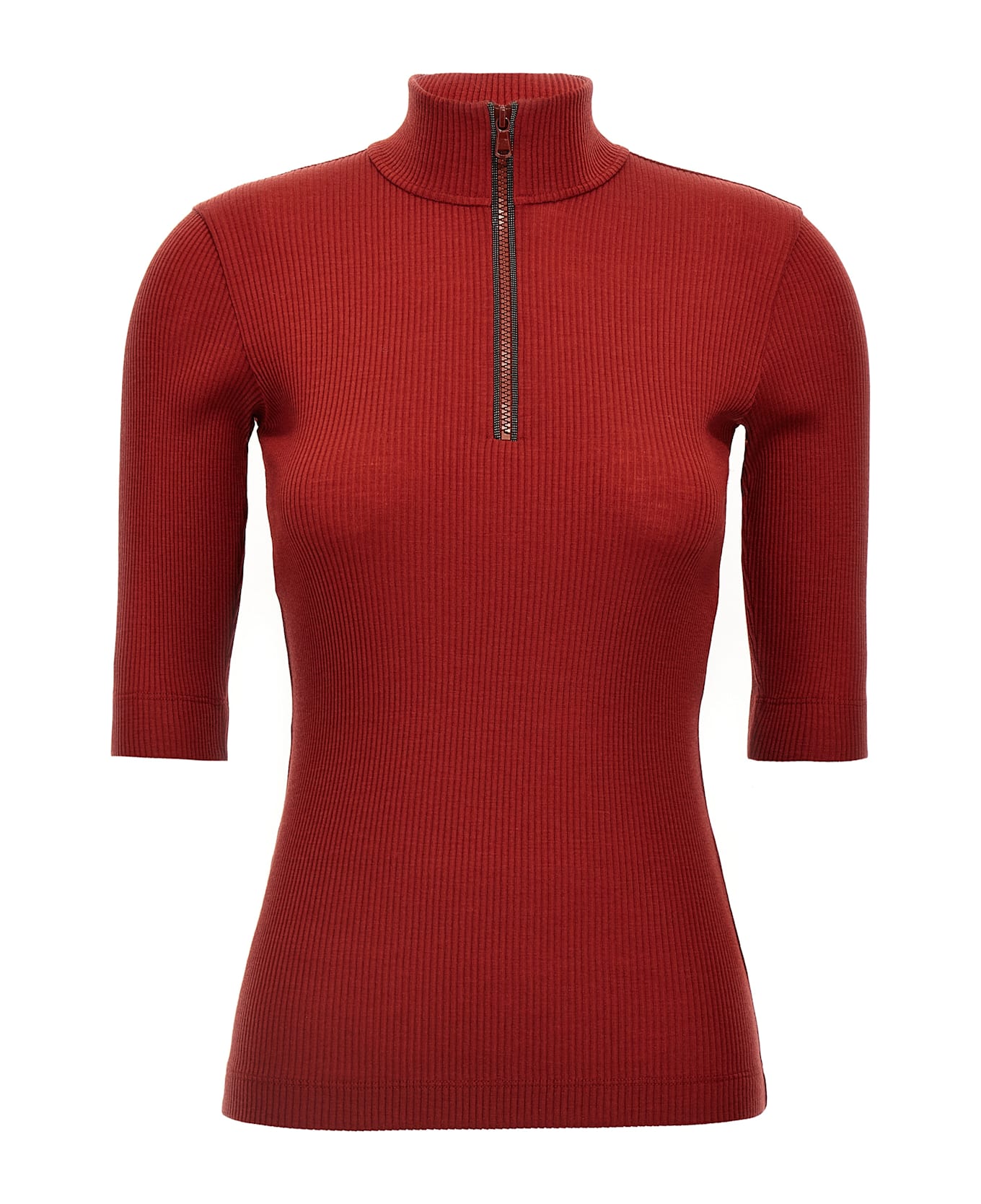 Brunello Cucinelli 'monile' Turtleneck Sweater - Red