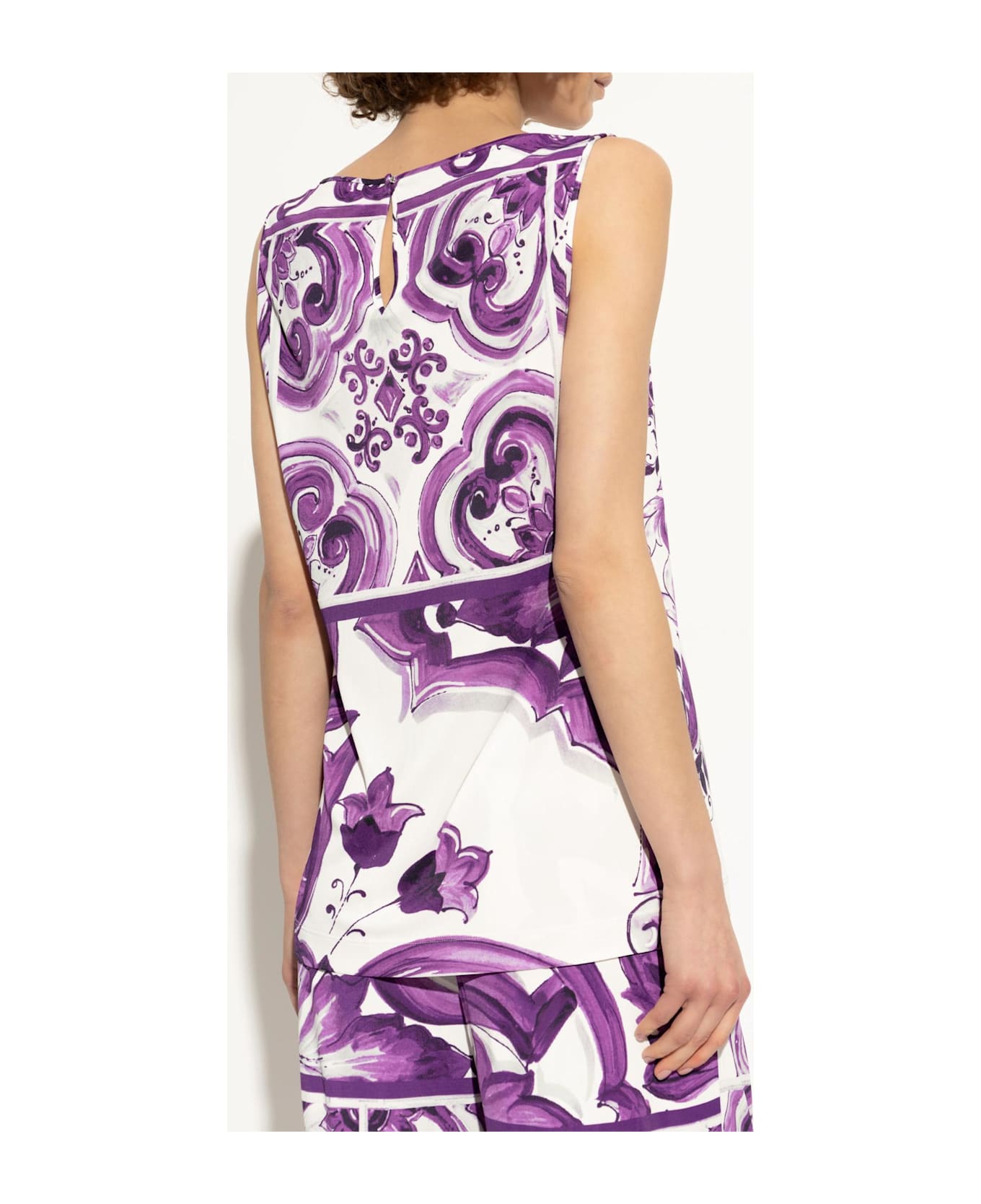 Dolce 
Gabbana Top With 
majolica
 Print - Purple