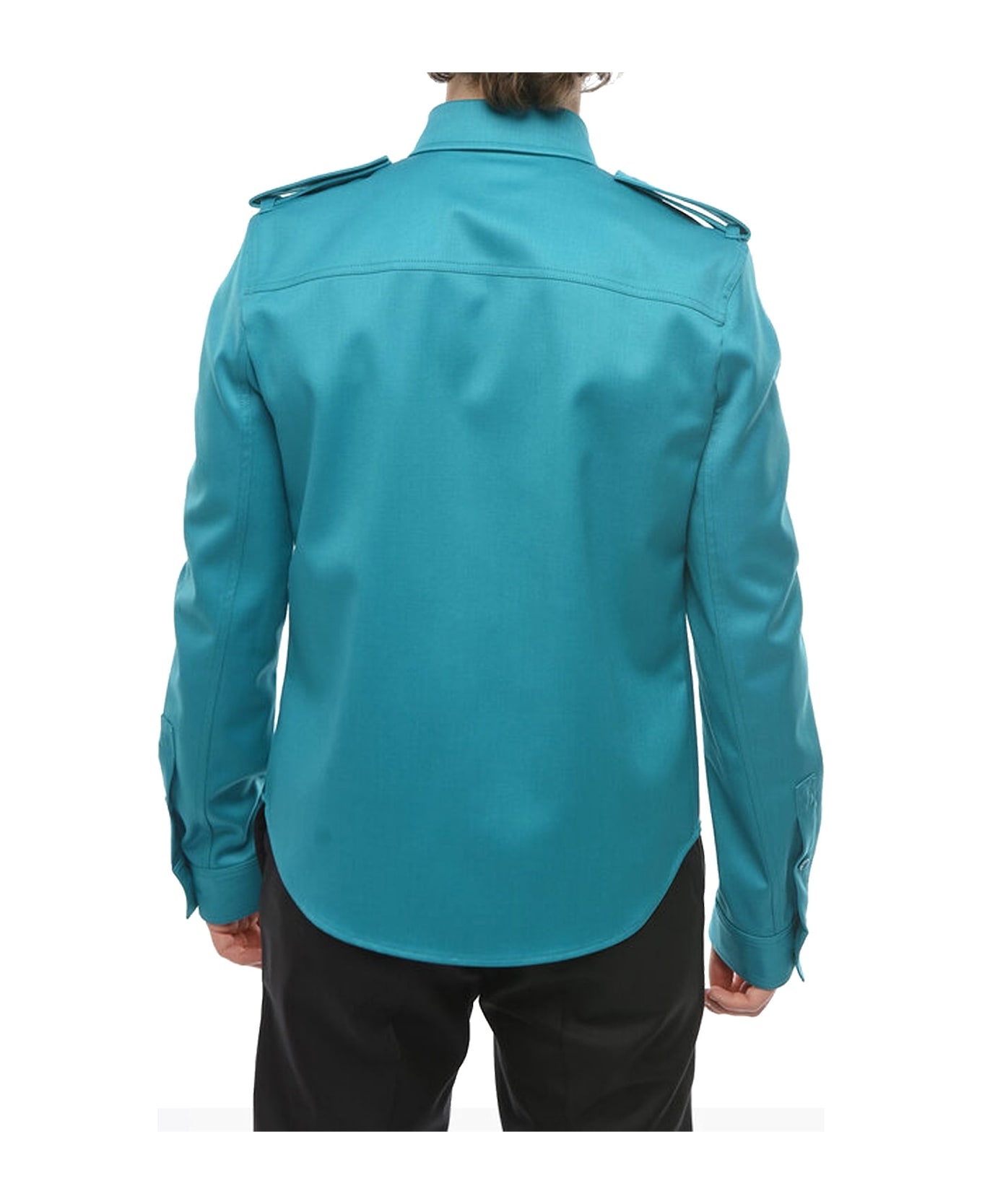 Bottega Veneta Grain De Poudre Wool Shirt - Green