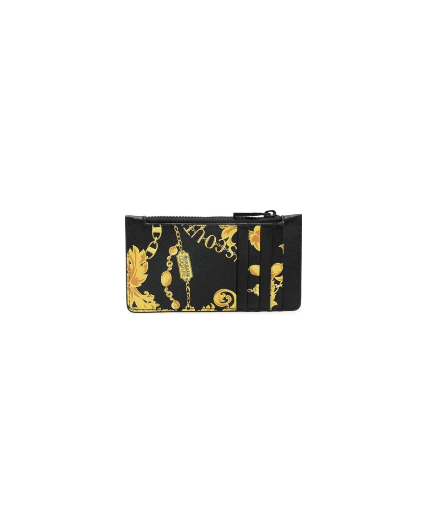 Versace Jeans Couture Chain Couture Zipped Card Holder - Black
