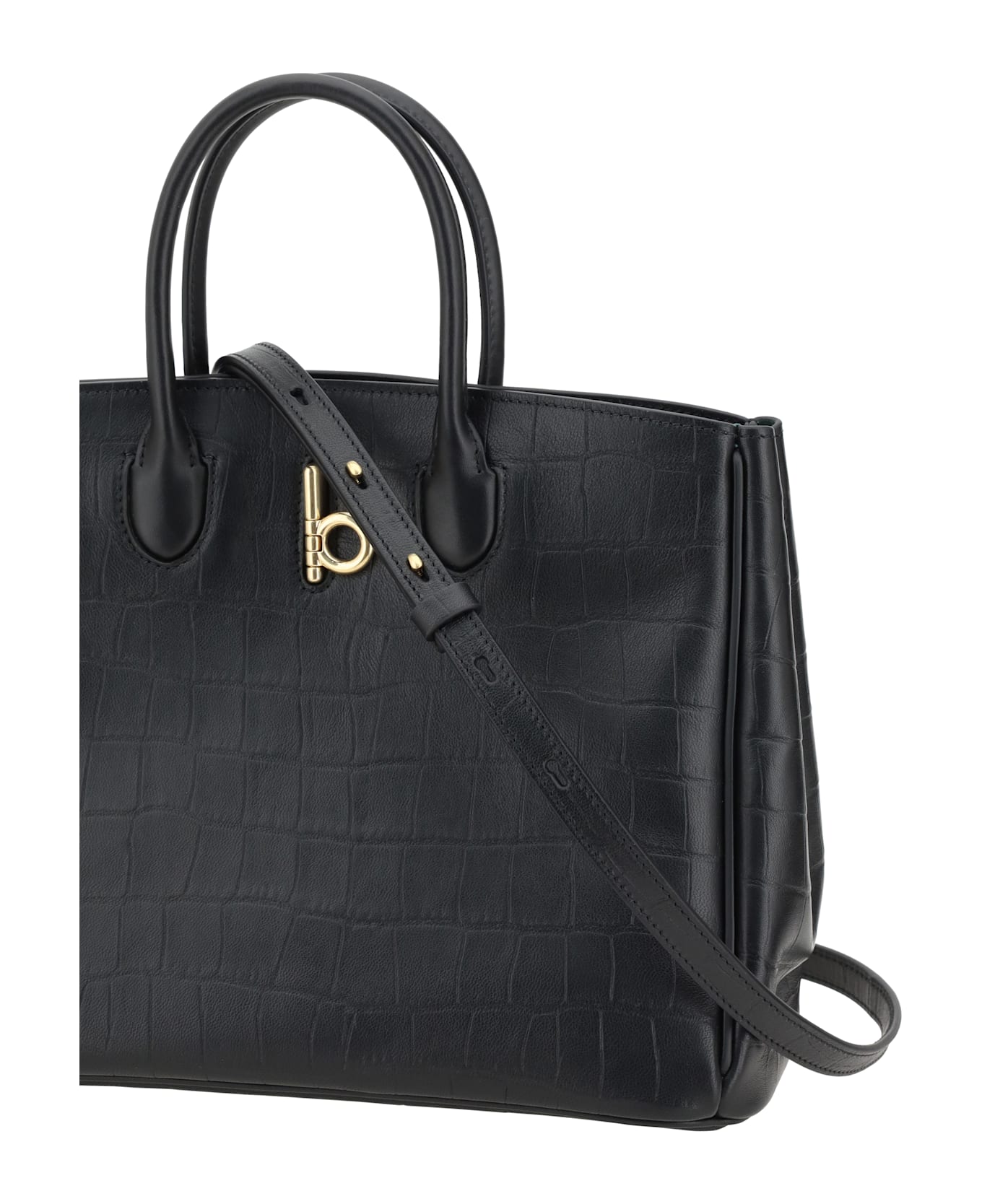 Burberry Crocco Handbag - BLACK