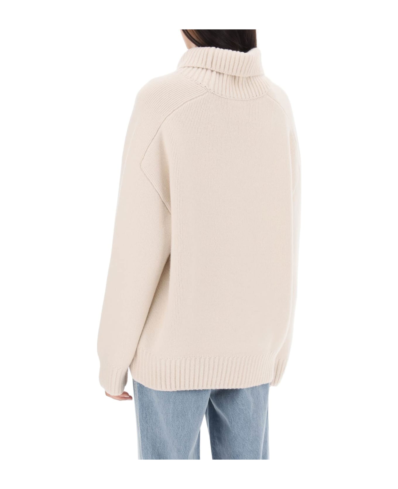 Khaite 'landen' Oversized Funnel-neck Sweater - MAGNOLIA (White) ニットウェア