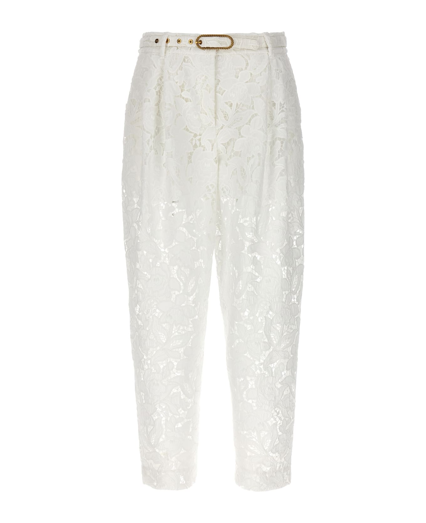 Zimmermann 'natura Cropped Barrell' Trousers - White