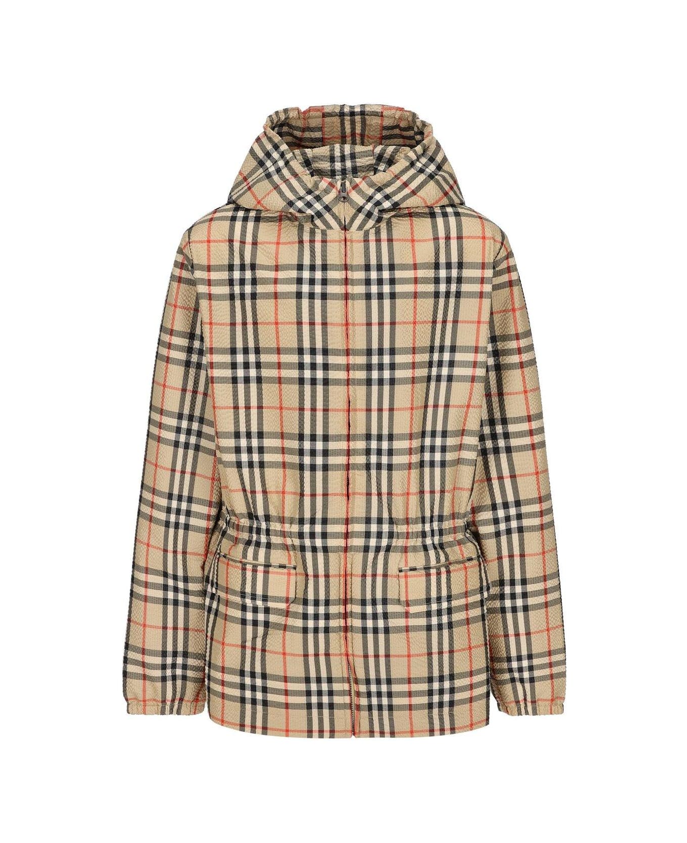 Burberry Vintage Check Hooded Zipped Jacket - Archive beige