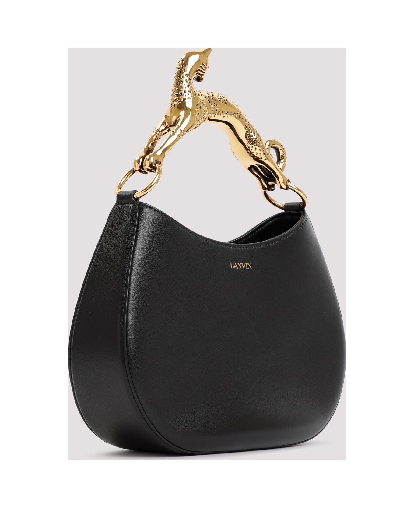 Lanvin Black Leather Hobo Handbag - Black