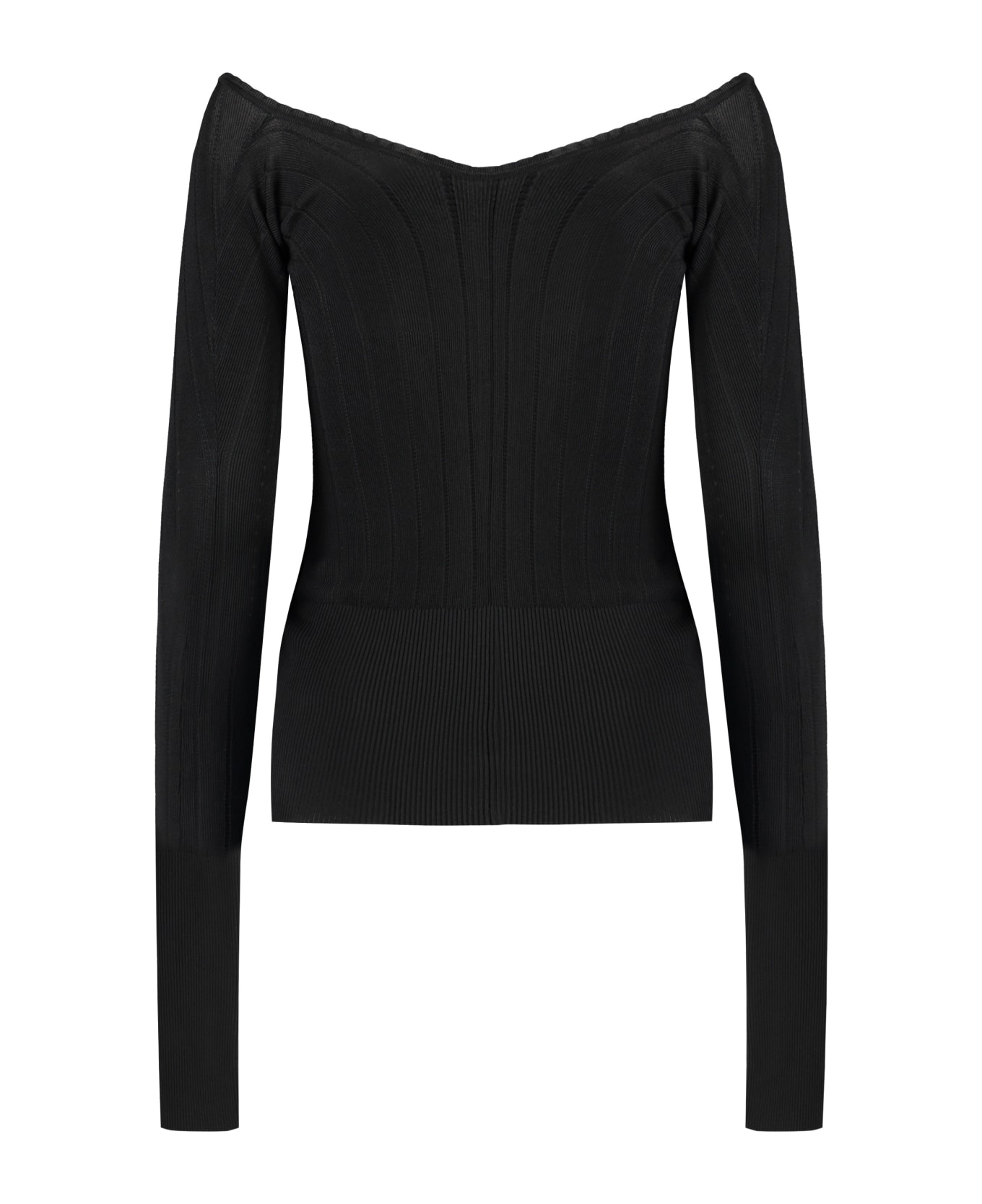 Jacquemus Pralù Knitted Viscosa-blend Top - black Tシャツ