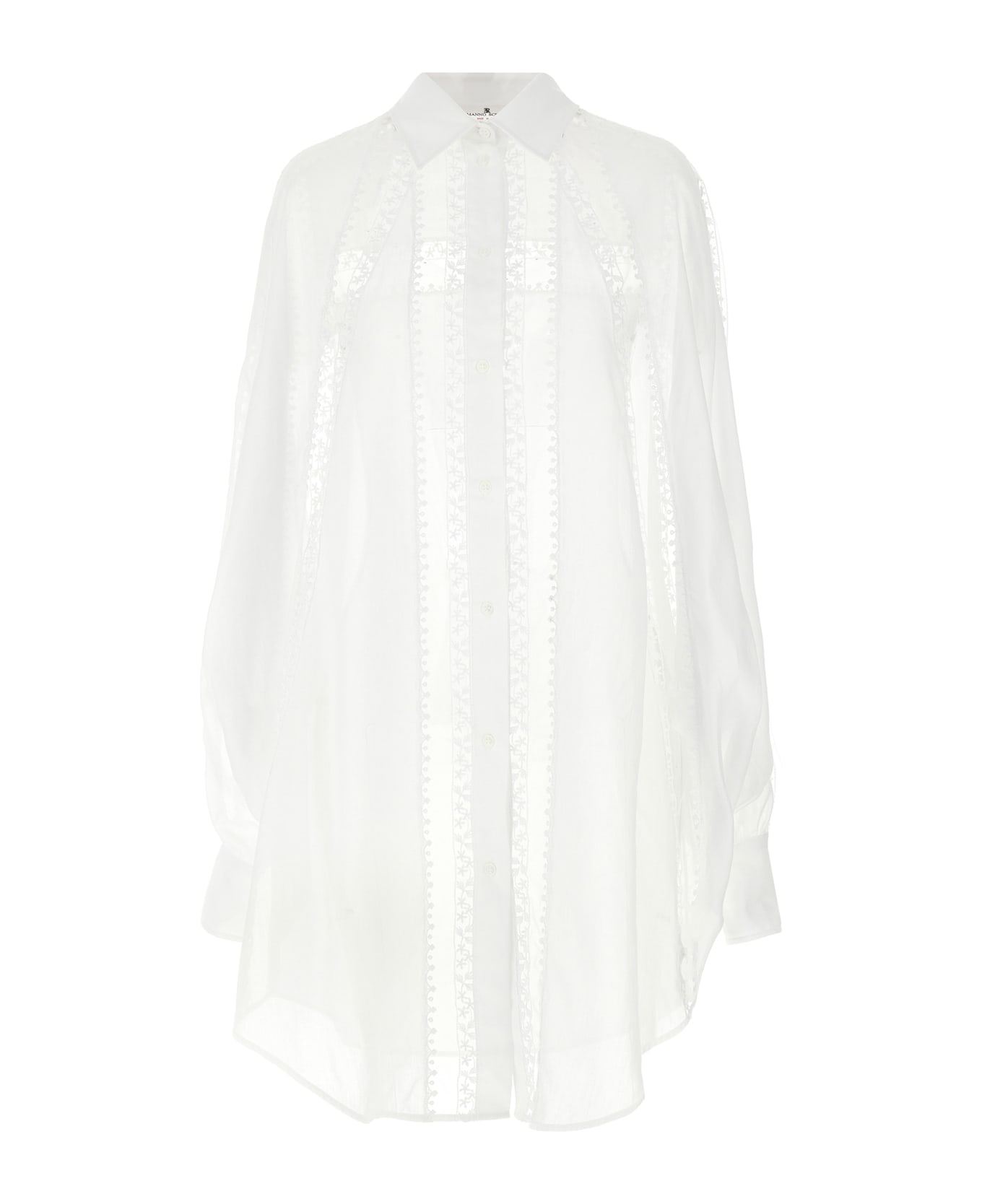 Ermanno Scervino Macramé Tulle Shirt - White