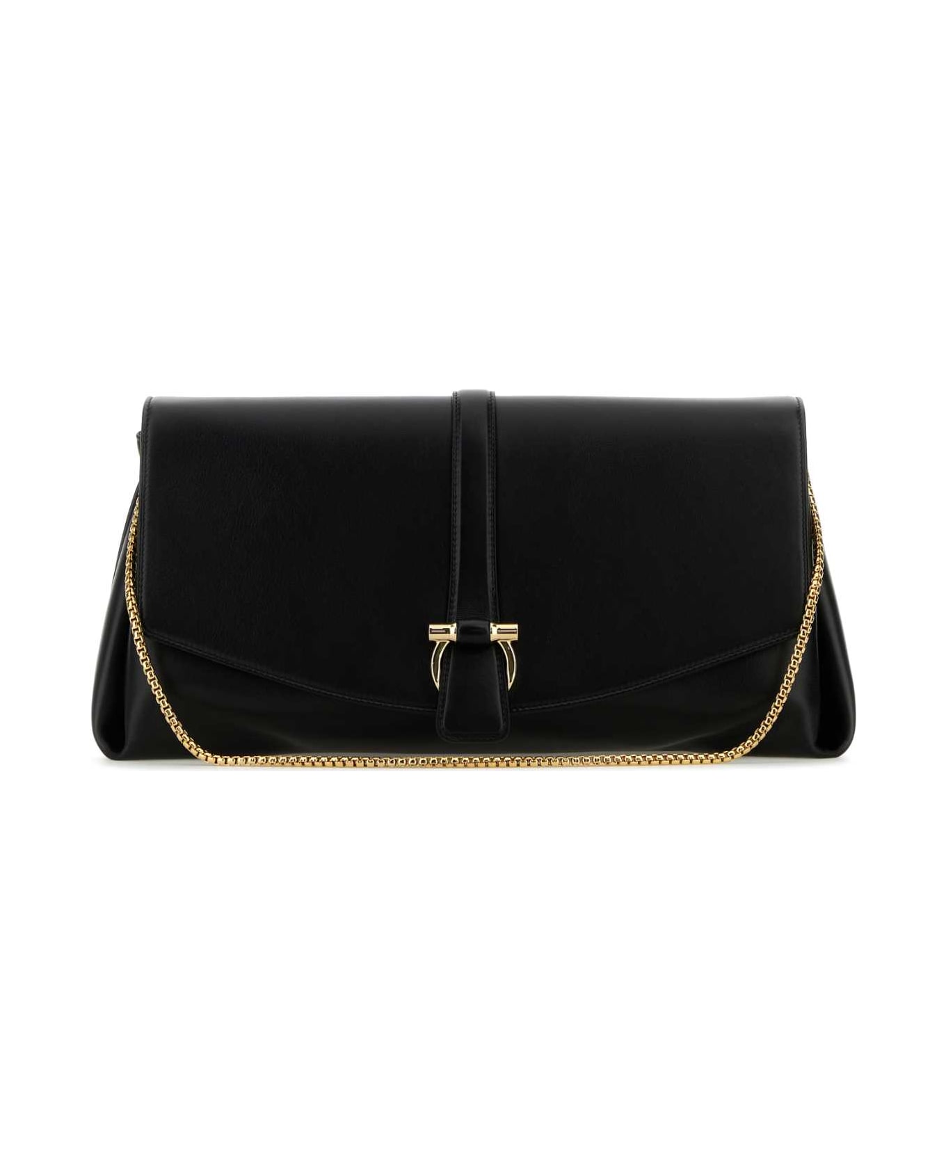Ferragamo Black Leather Large Crossbody Bag - NERO